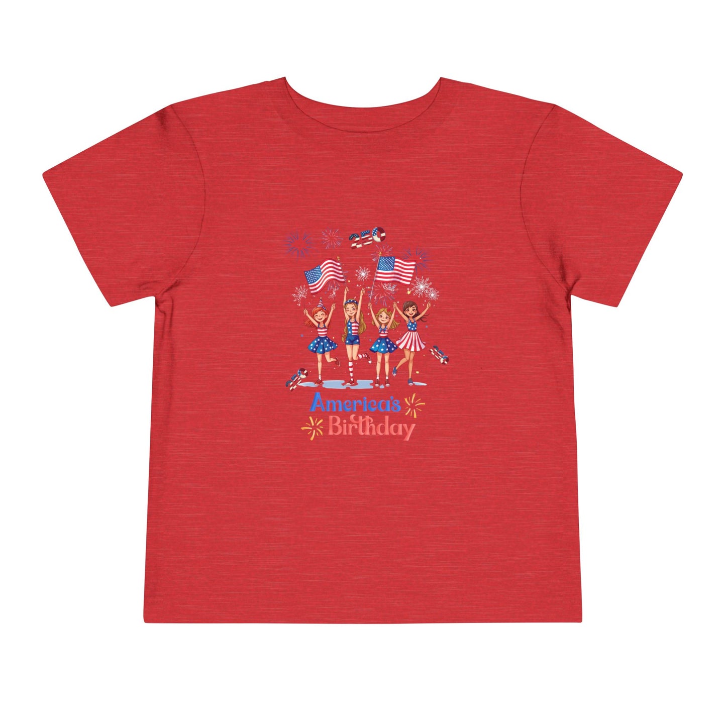 American 250th Anniversary Toddler Short Sleeve Tee ( Cheerleading)