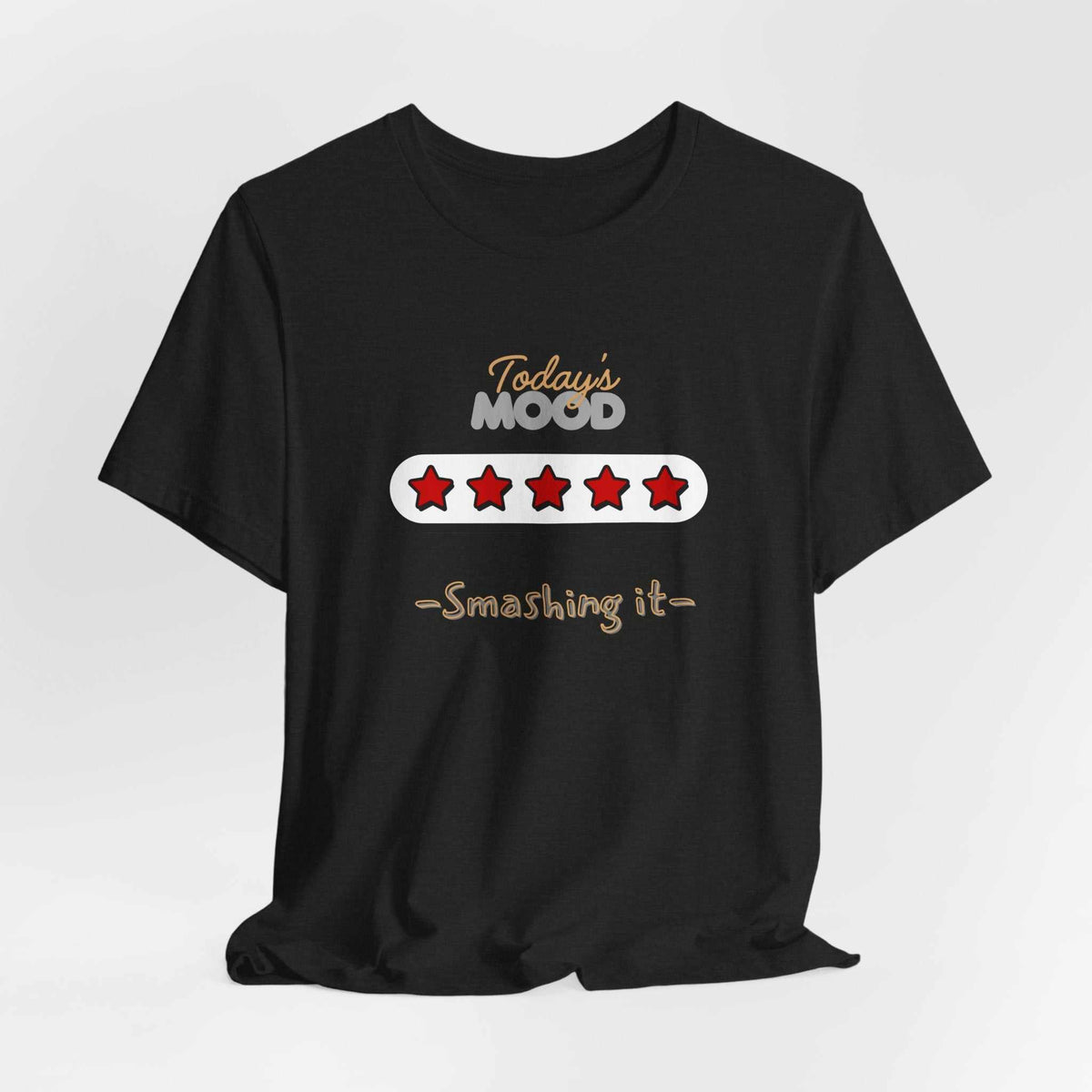 Unisex motivational graphic T-shirt with "Smashin It" slogan for daily positive mood, made from 100% breathable cotton