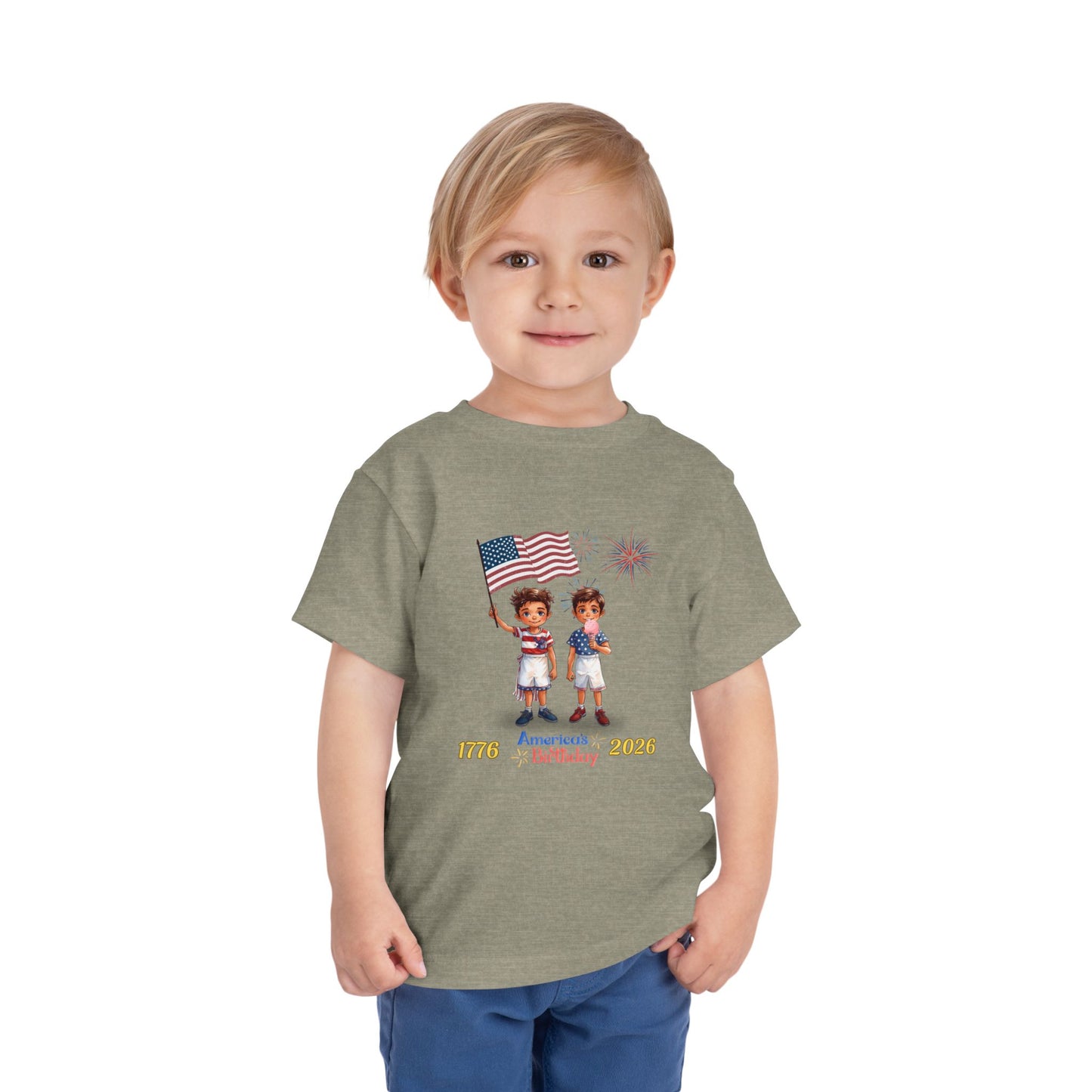 American 250th Anniversary Toddler Short Sleeve Tee ( Two Boys )