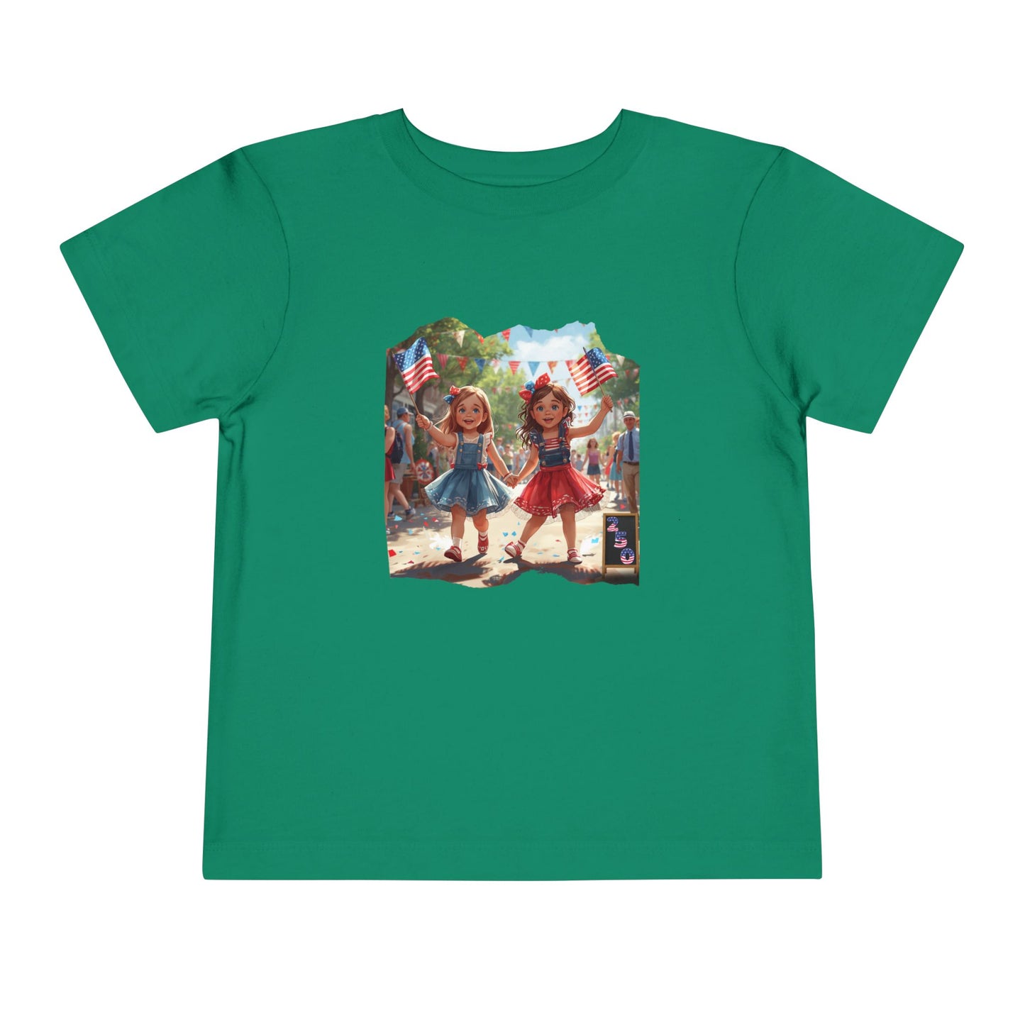 American 250th Anniversary Toddler Short Sleeve Tee (Girls Parading)
