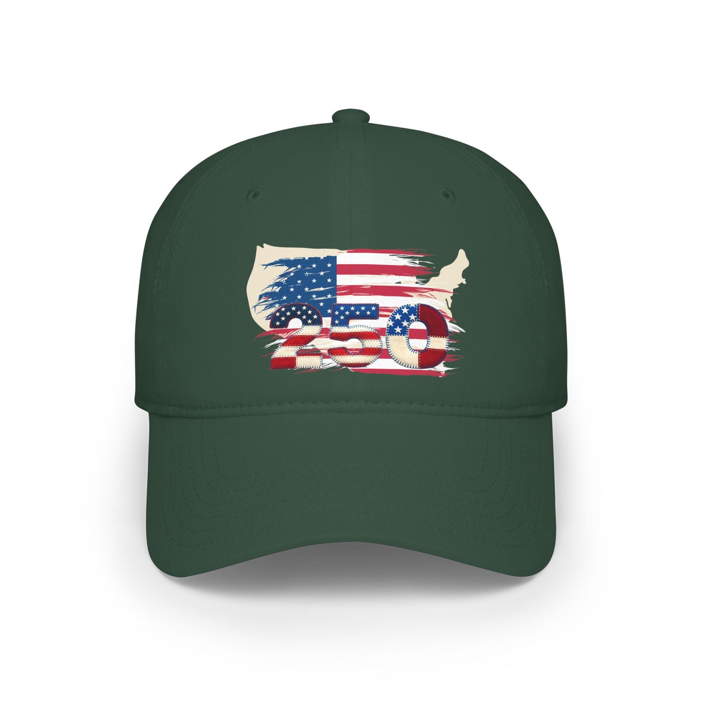 American 250th Anniversary Low Profile Baseball Cap ( Country Outline)