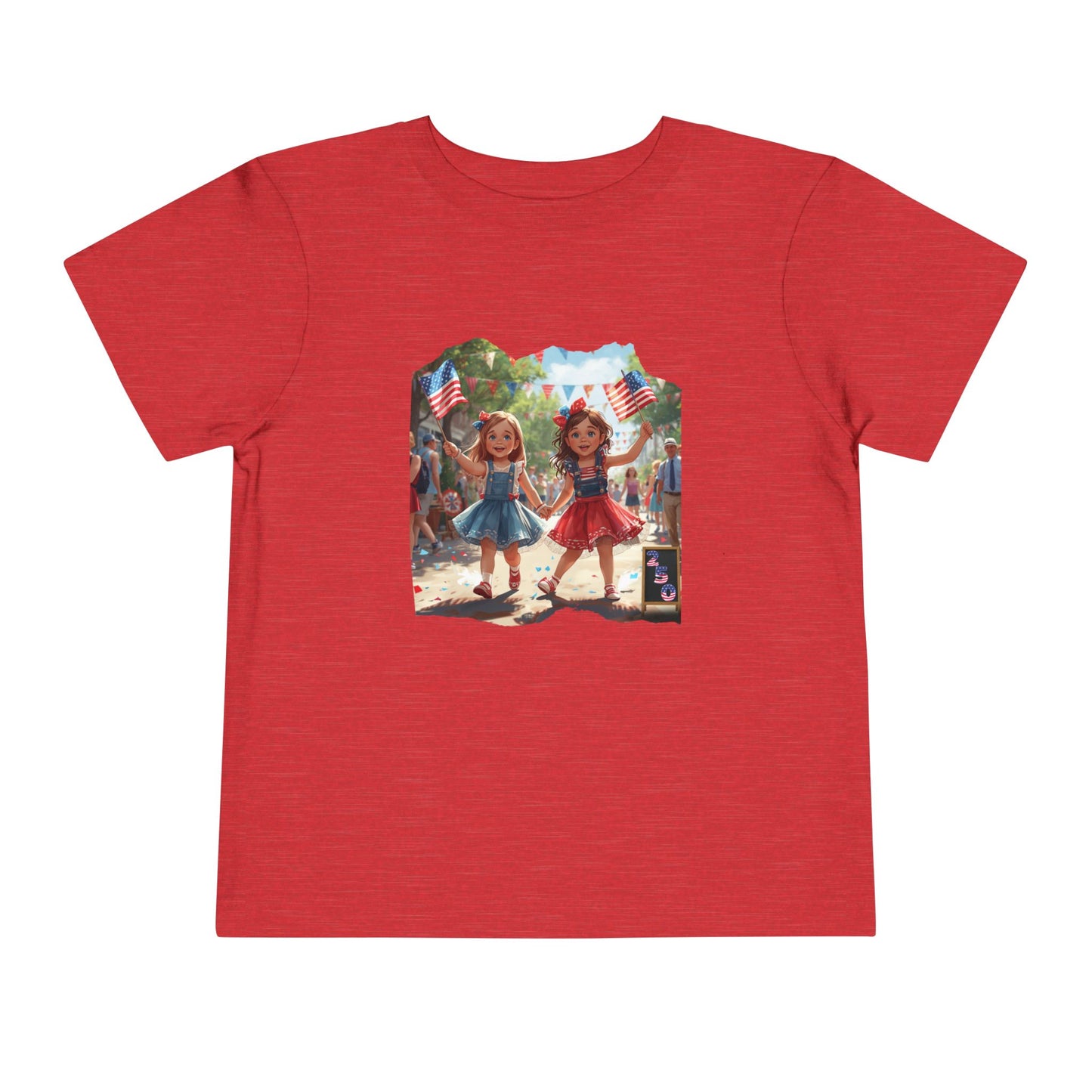 American 250th Anniversary Toddler Short Sleeve Tee (Girls Parading)