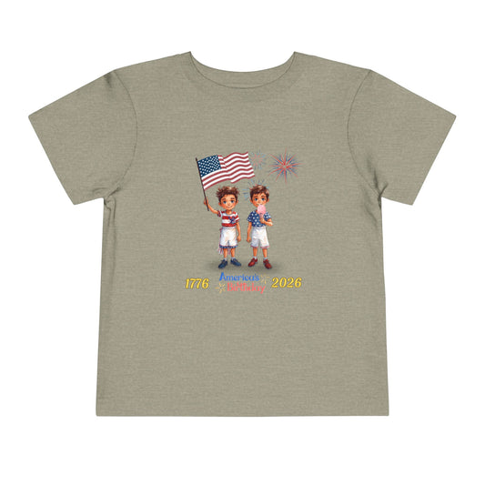 American 250th Anniversary Toddler Short Sleeve Tee ( Two Boys )
