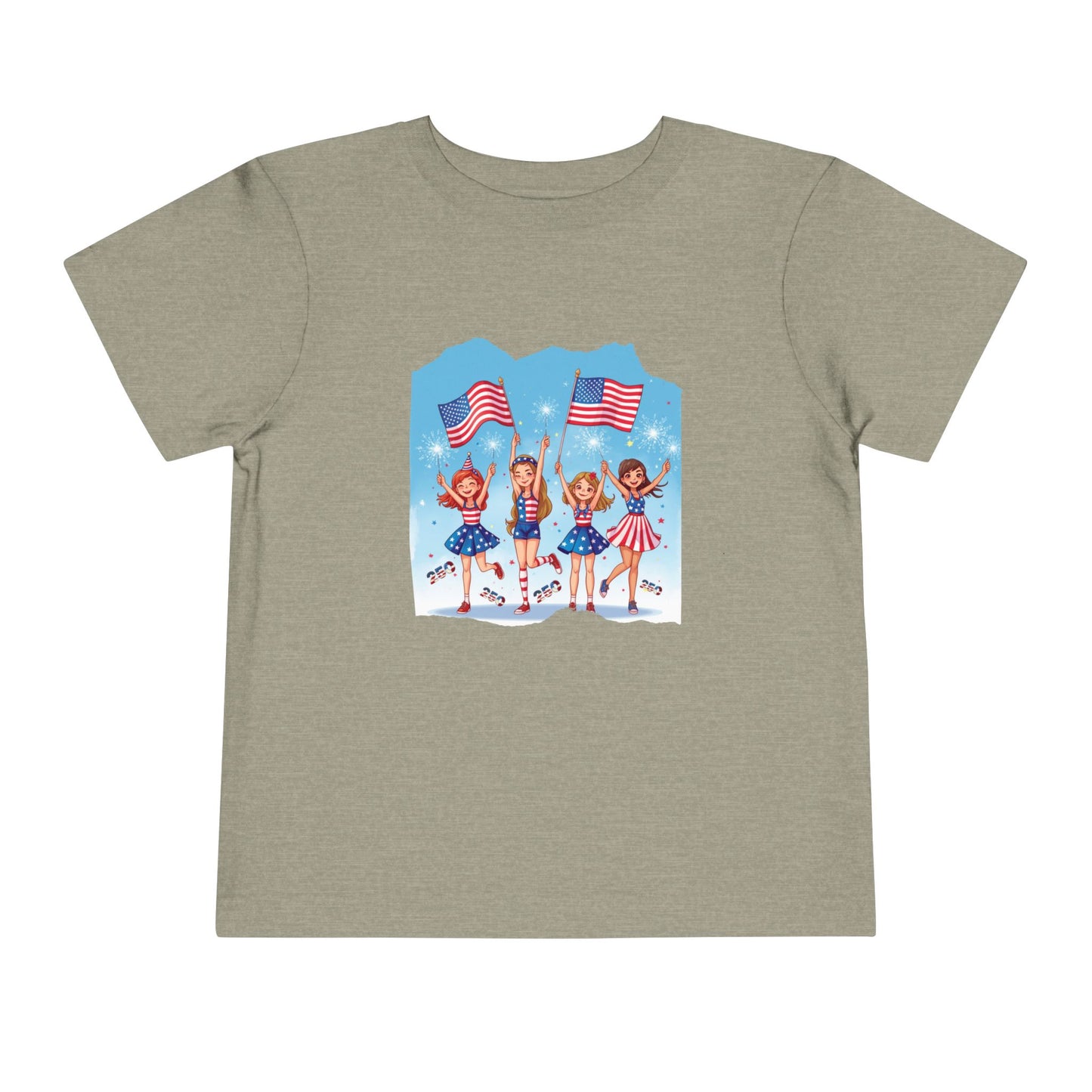 American 250th Anniversary Toddler Short Sleeve Tee ( Cheerleaders)