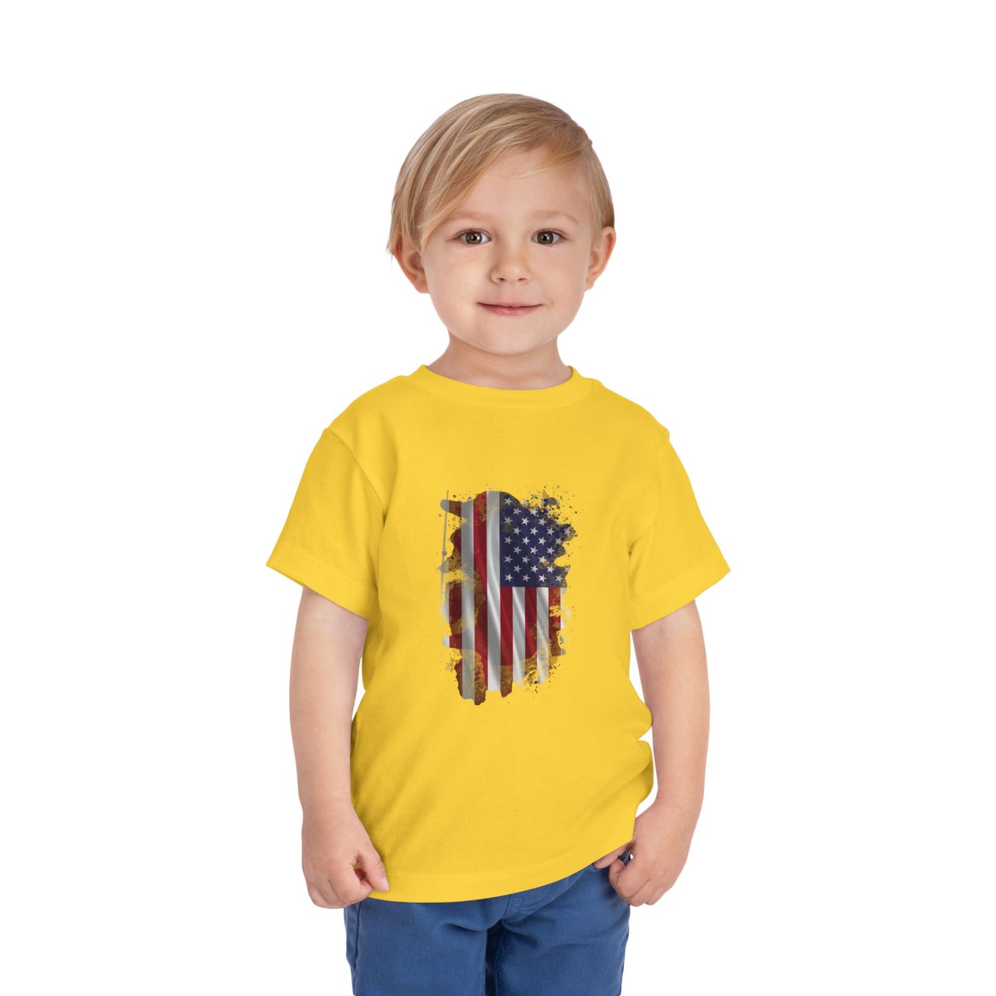 American 250th Anniversary Toddler Short Sleeve Tee (Distressed Flag)