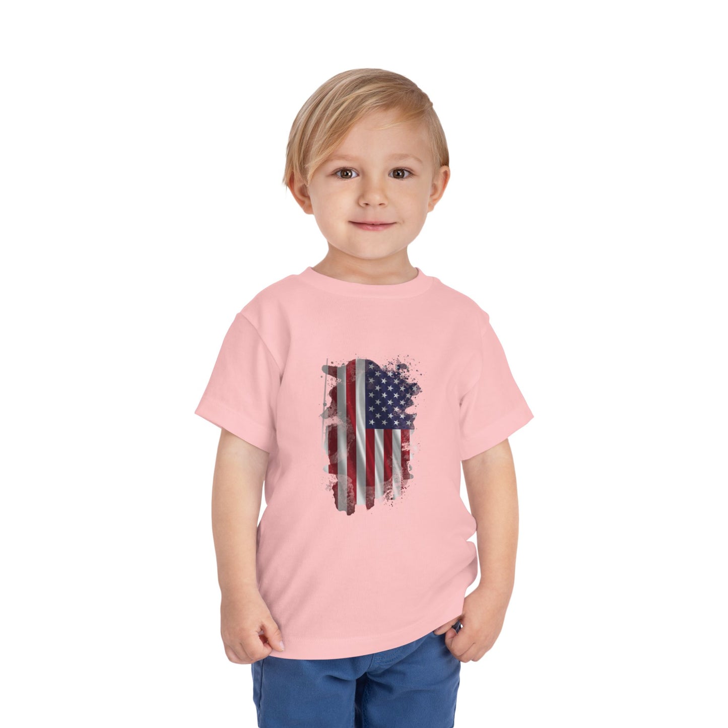 American 250th Anniversary Toddler Short Sleeve Tee (Distressed Flag)