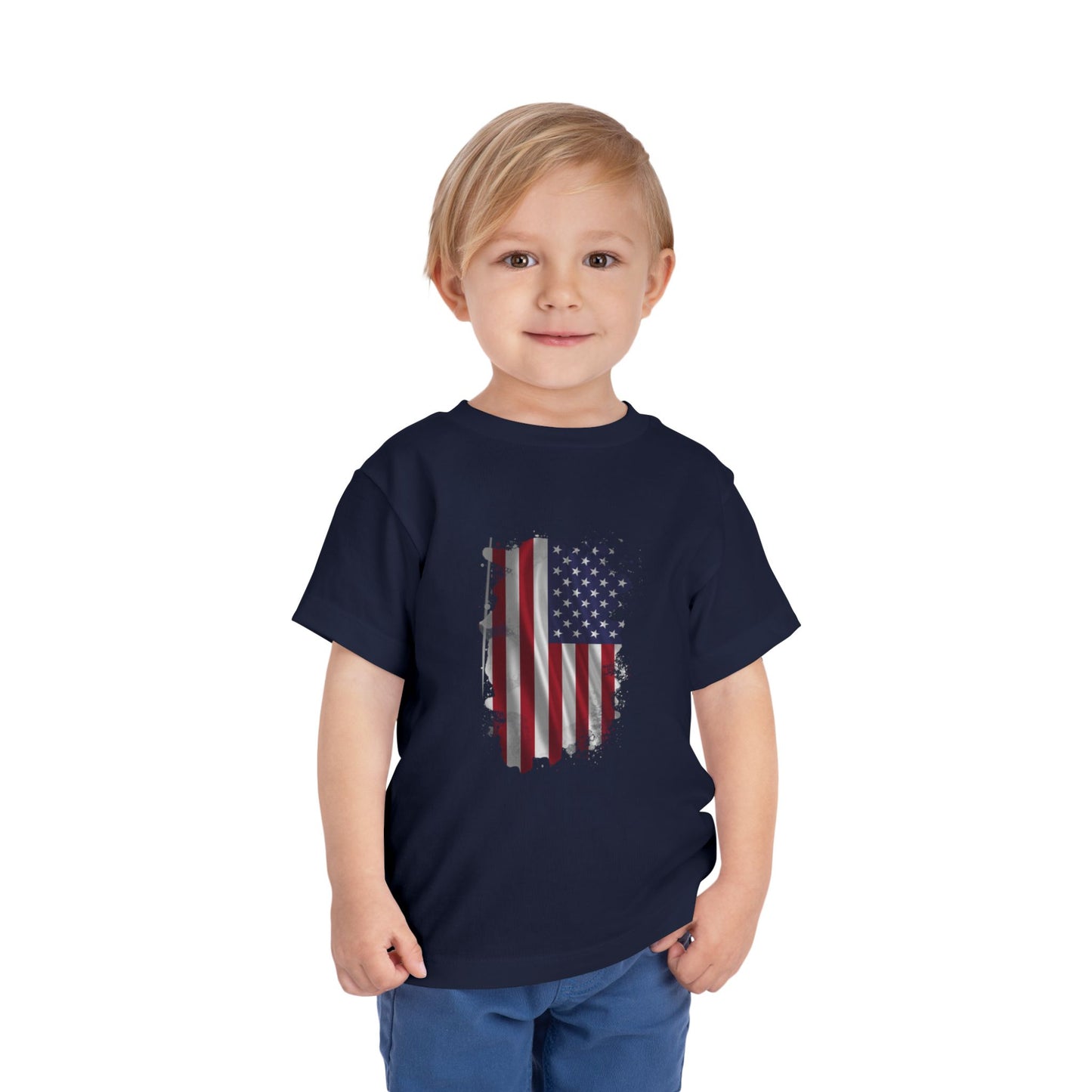 American 250th Anniversary Toddler Short Sleeve Tee (Distressed Flag)