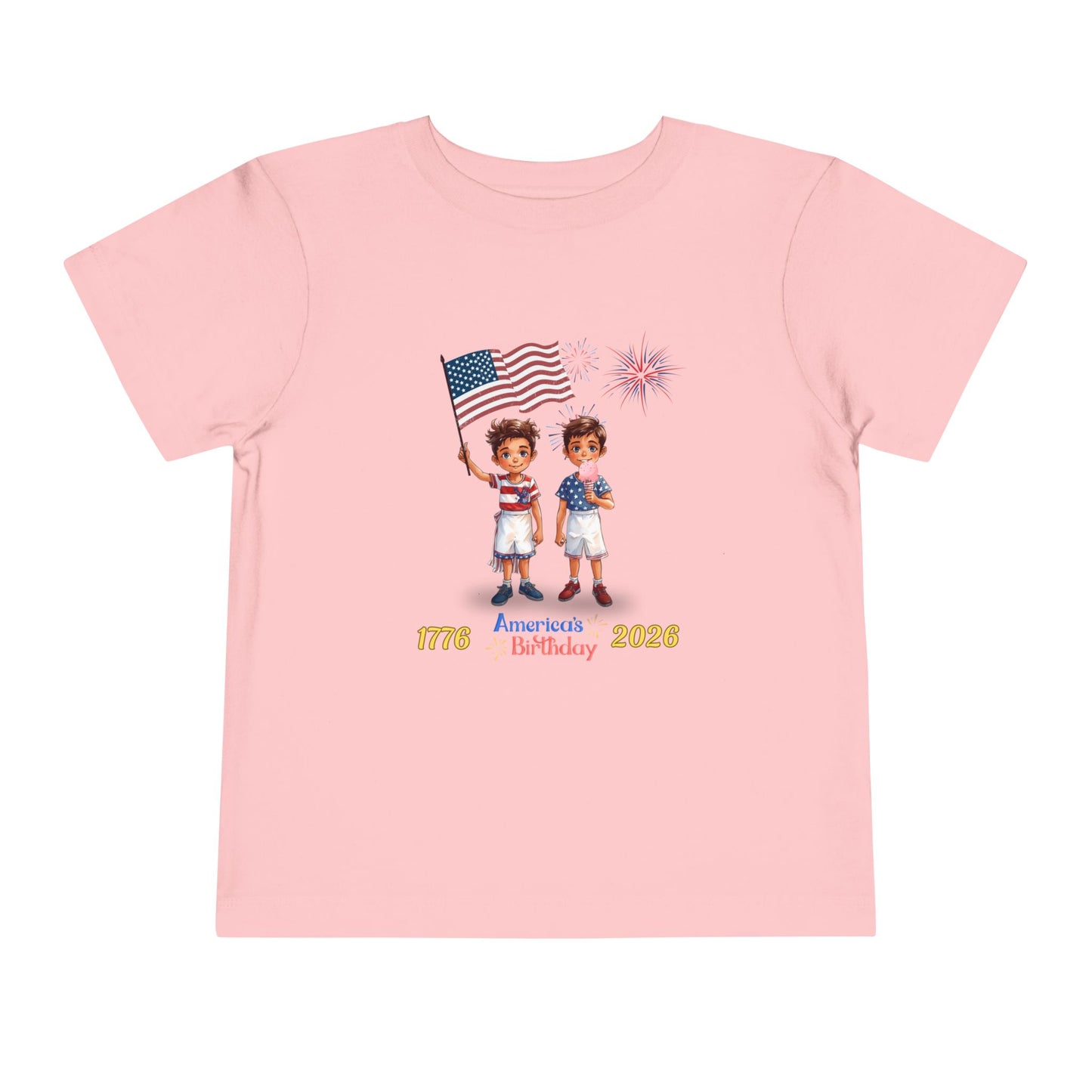 American 250th Anniversary Toddler Short Sleeve Tee ( Two Boys )