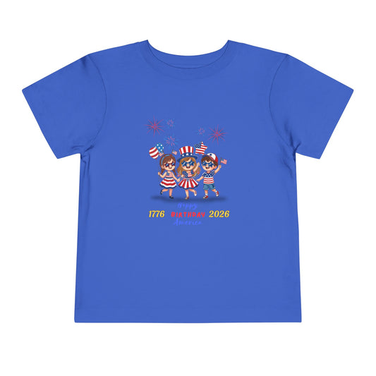 American 250th Anniversary Toddler Short Sleeve Tee (Star Glasses)