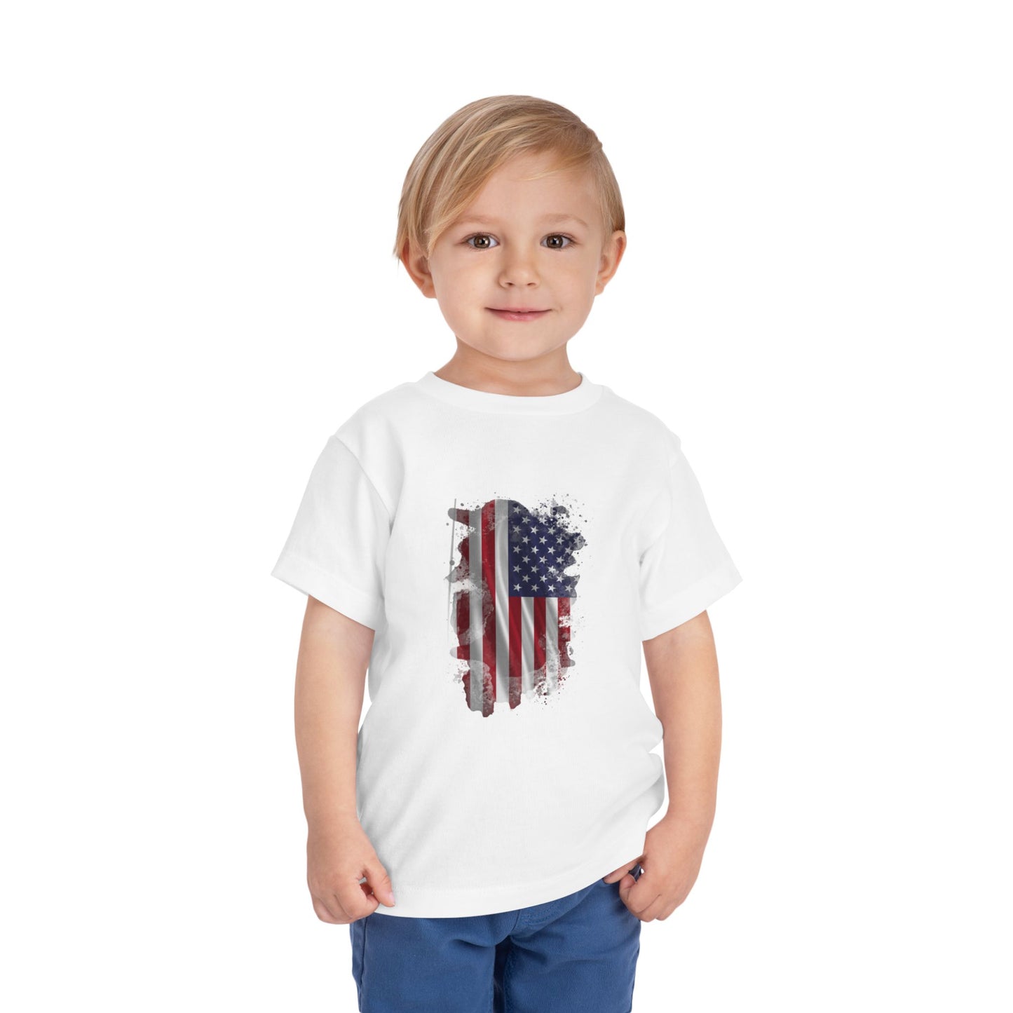 American 250th Anniversary Toddler Short Sleeve Tee (Distressed Flag)