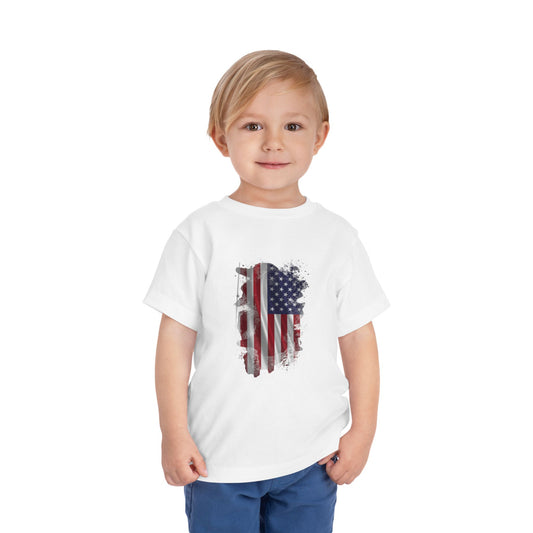 American 250th Anniversary Toddler Short Sleeve Tee (Distressed Flag)