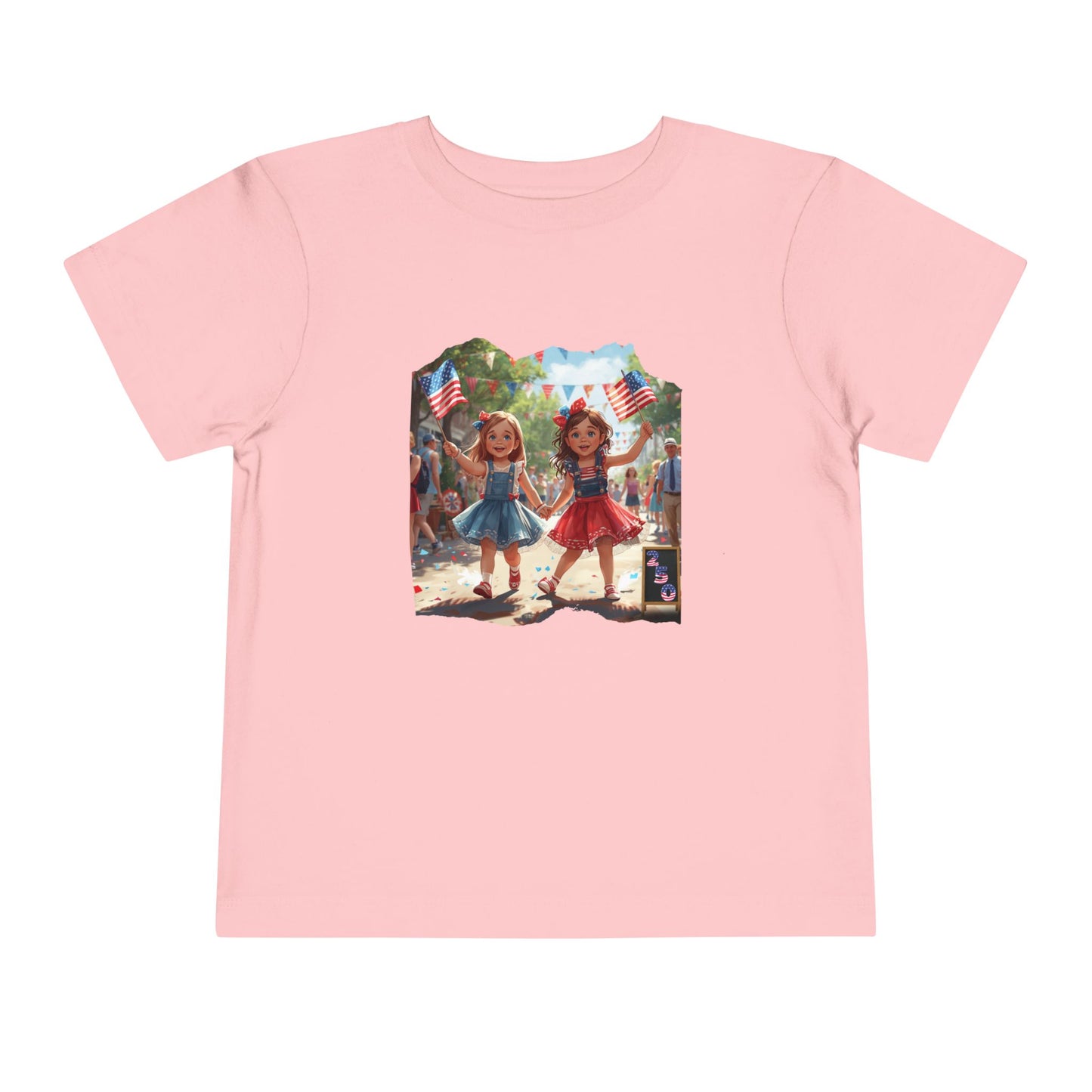 American 250th Anniversary Toddler Short Sleeve Tee (Girls Parading)
