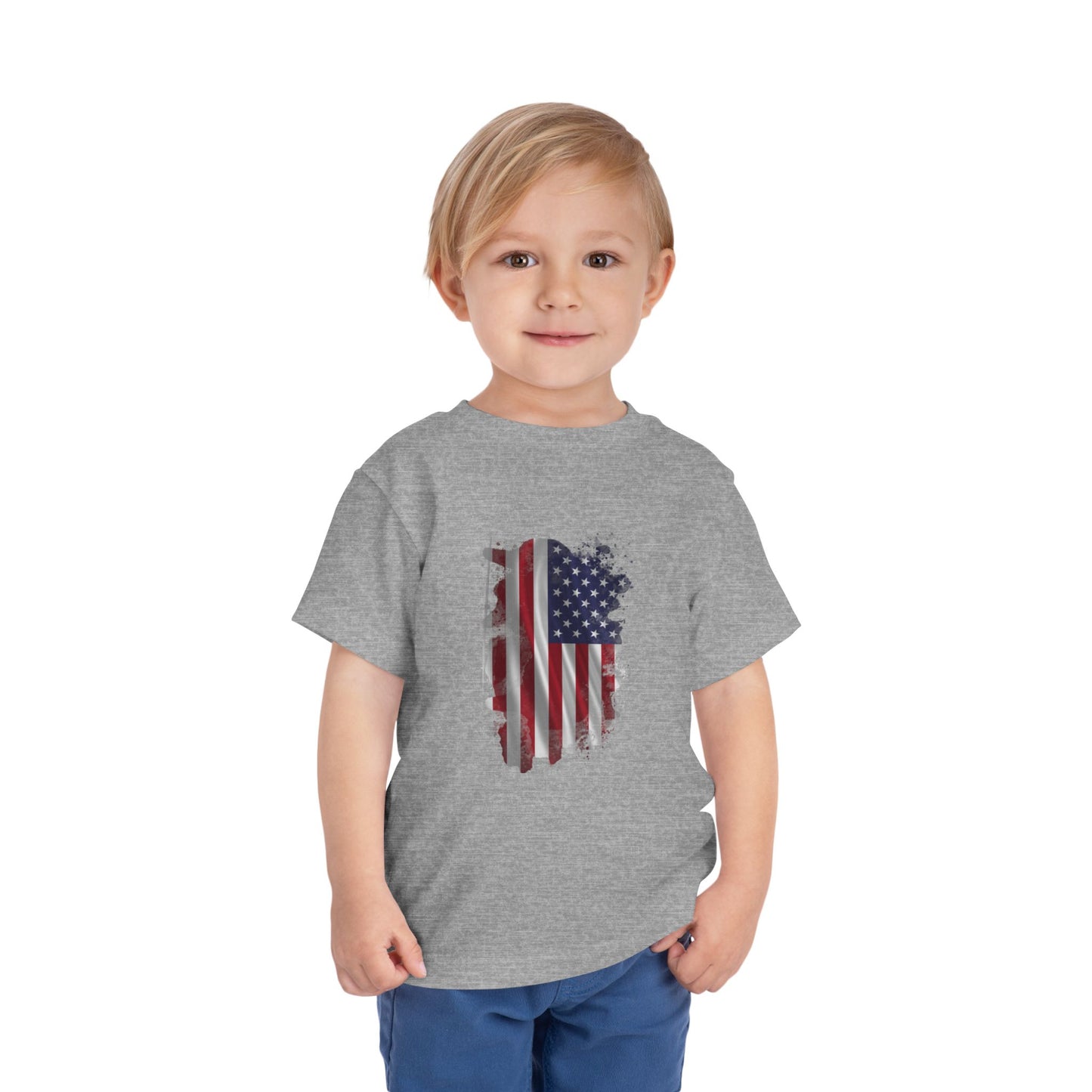 American 250th Anniversary Toddler Short Sleeve Tee (Distressed Flag)