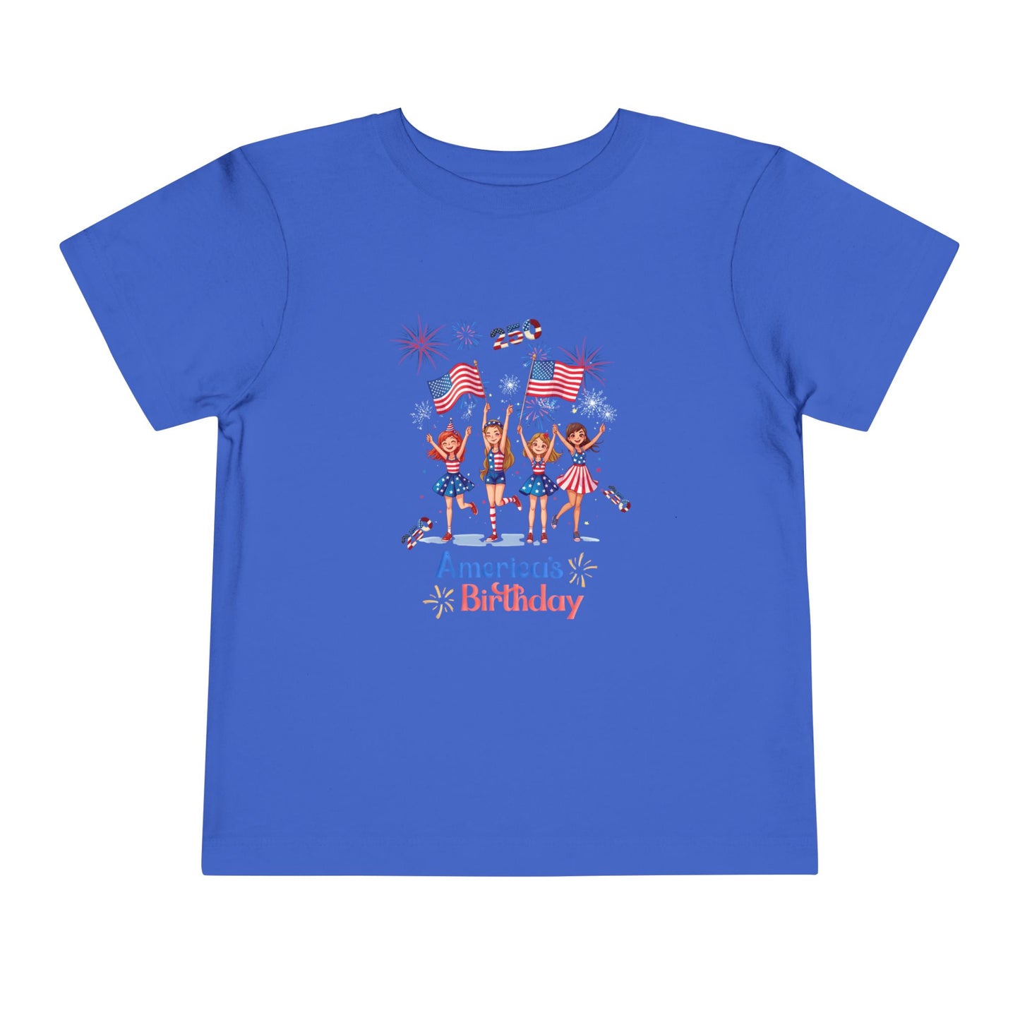 American 250th Anniversary Toddler Short Sleeve Tee ( Cheerleading)