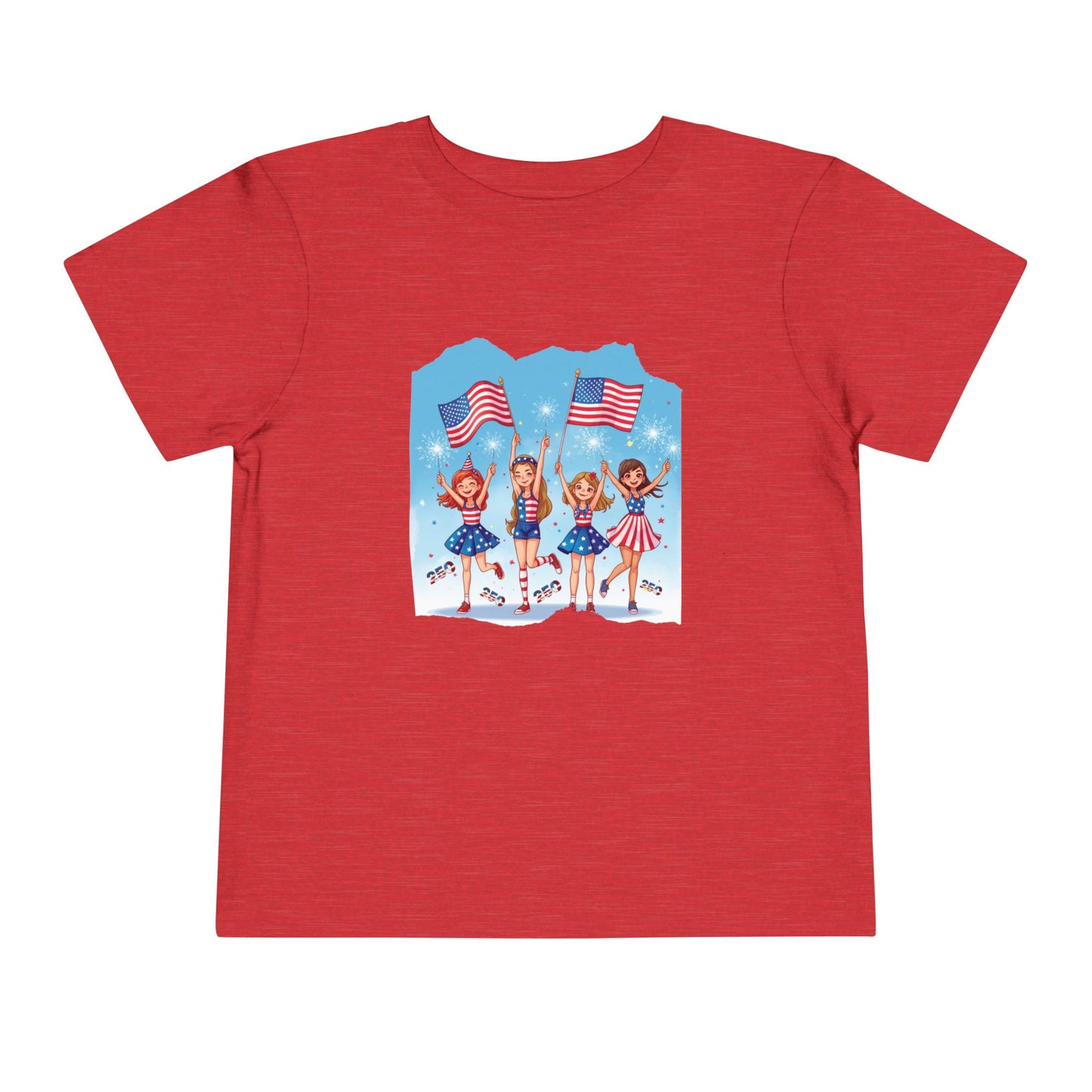American 250th Anniversary Toddler Short Sleeve Tee ( Cheerleaders)