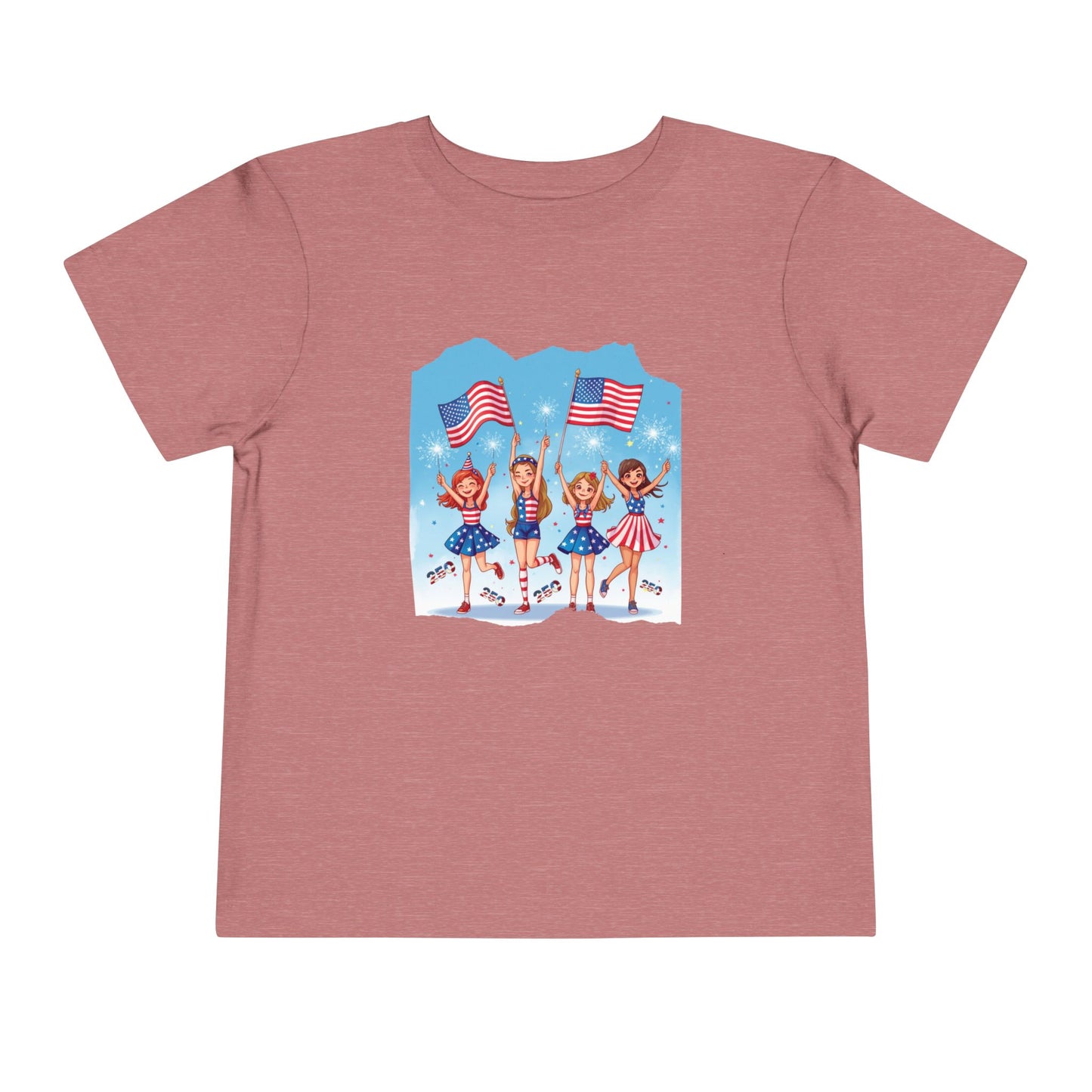 American 250th Anniversary Toddler Short Sleeve Tee ( Cheerleaders)