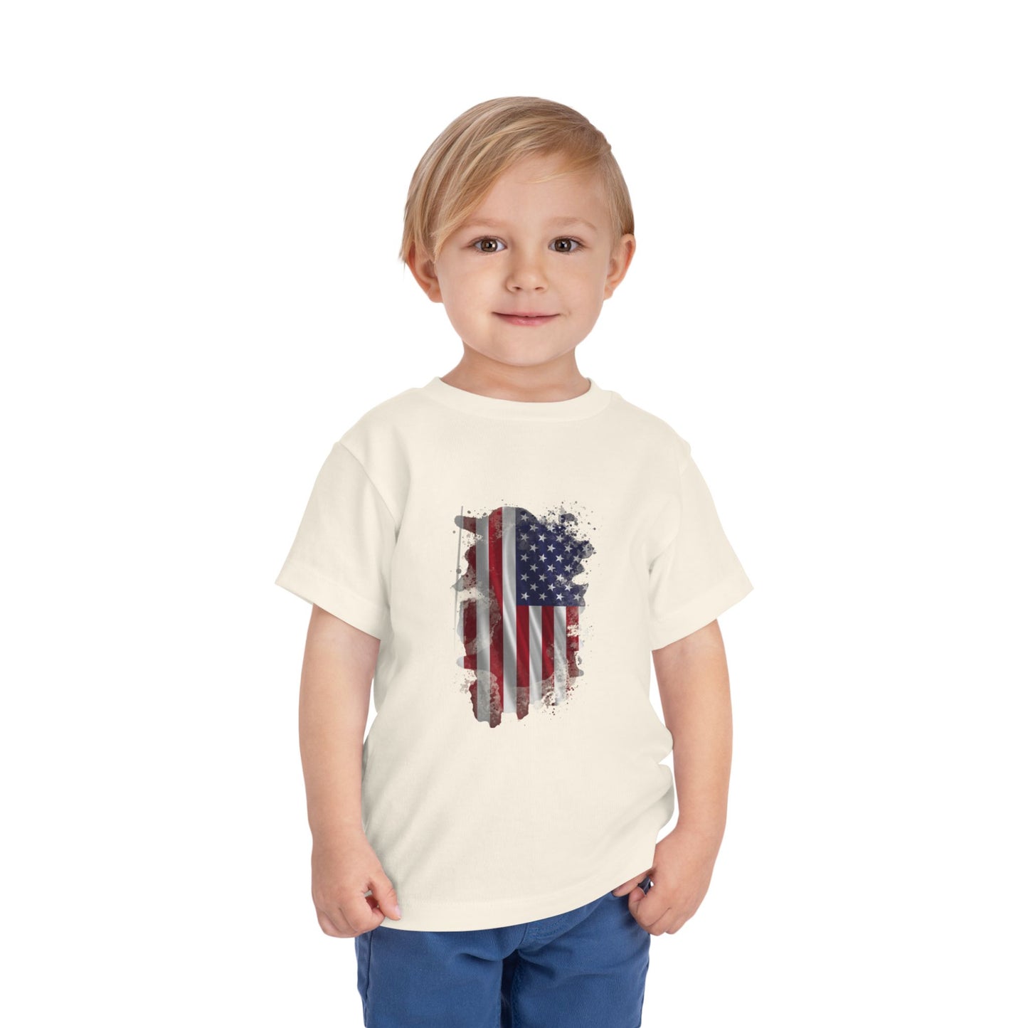 American 250th Anniversary Toddler Short Sleeve Tee (Distressed Flag)