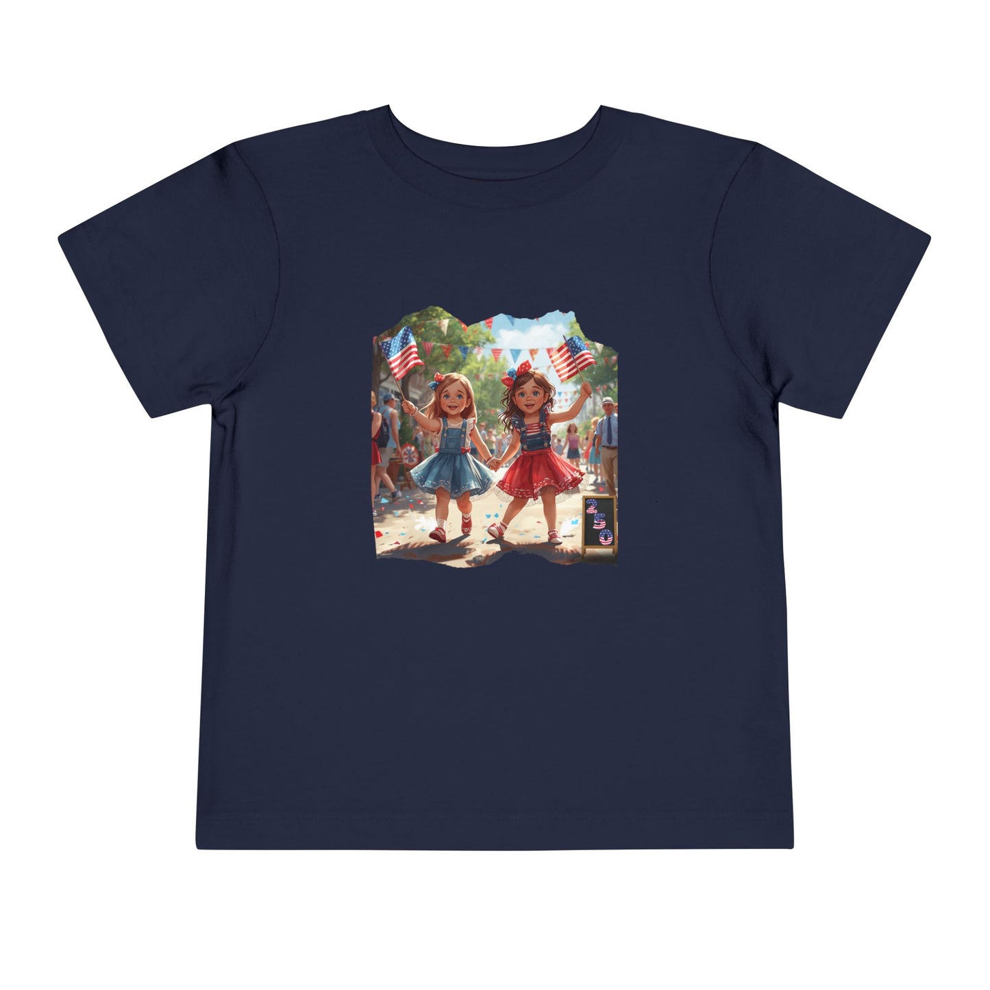 American 250th Anniversary Toddler Short Sleeve Tee (Girls Parading)