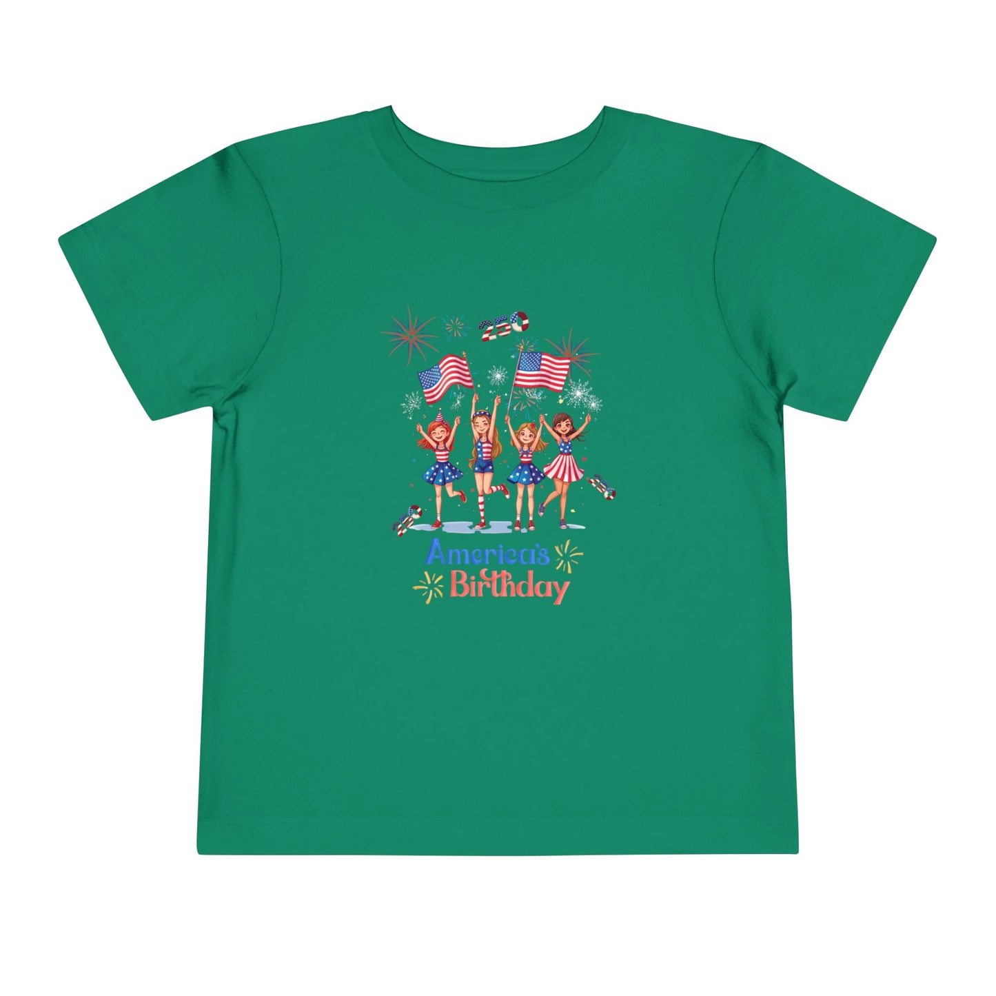 American 250th Anniversary Toddler Short Sleeve Tee ( Cheerleading)