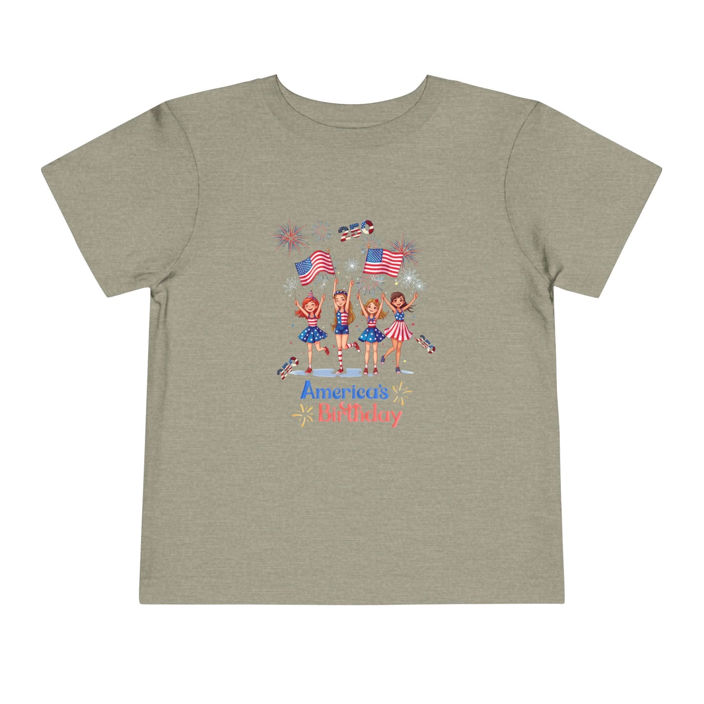 American 250th Anniversary Toddler Short Sleeve Tee ( Cheerleading)
