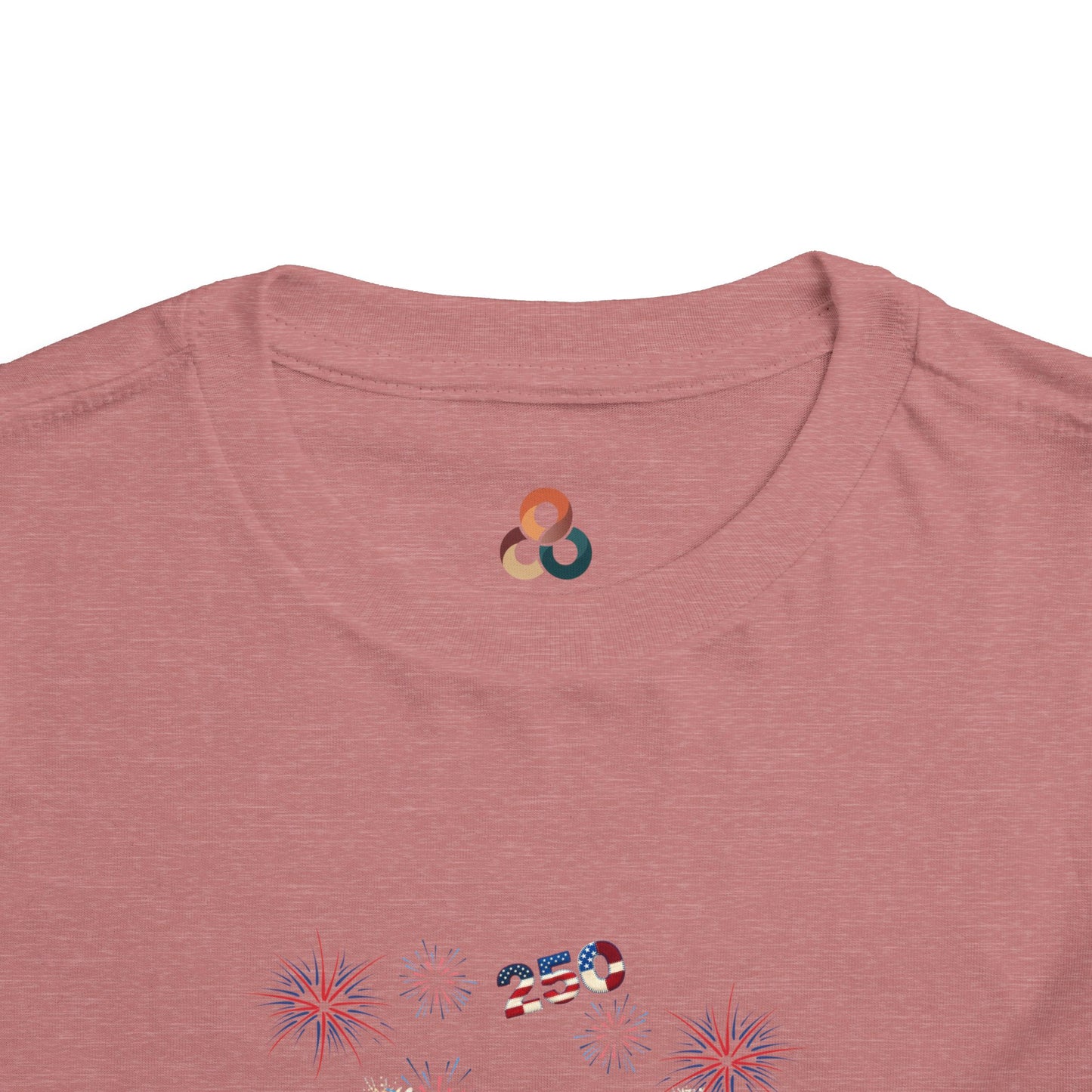 American 250th Anniversary Toddler Short Sleeve Tee (Top Hat Fireworks)