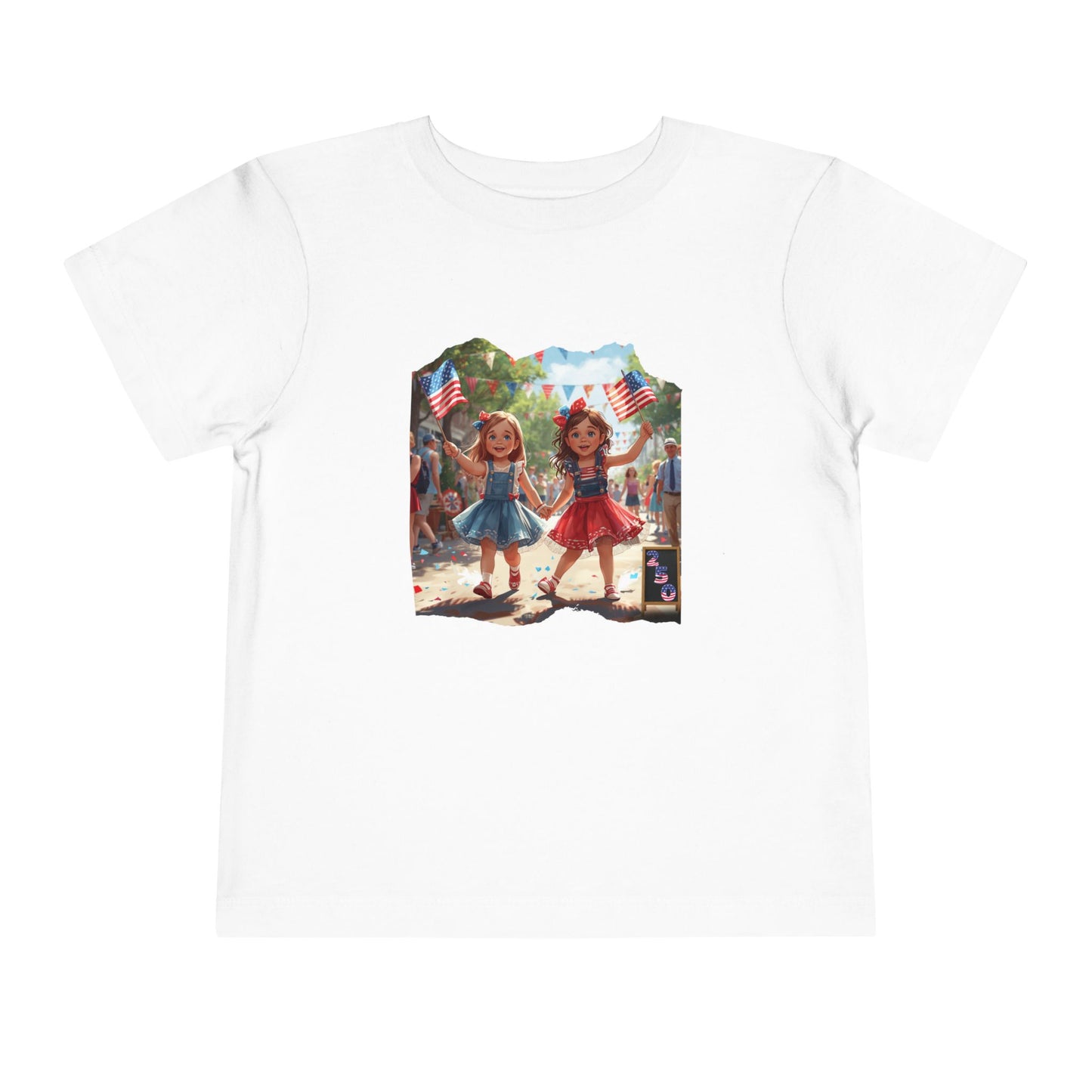 American 250th Anniversary Toddler Short Sleeve Tee (Girls Parading)