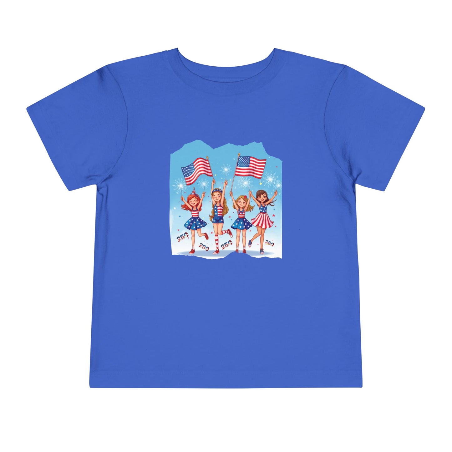 American 250th Anniversary Toddler Short Sleeve Tee ( Cheerleaders)