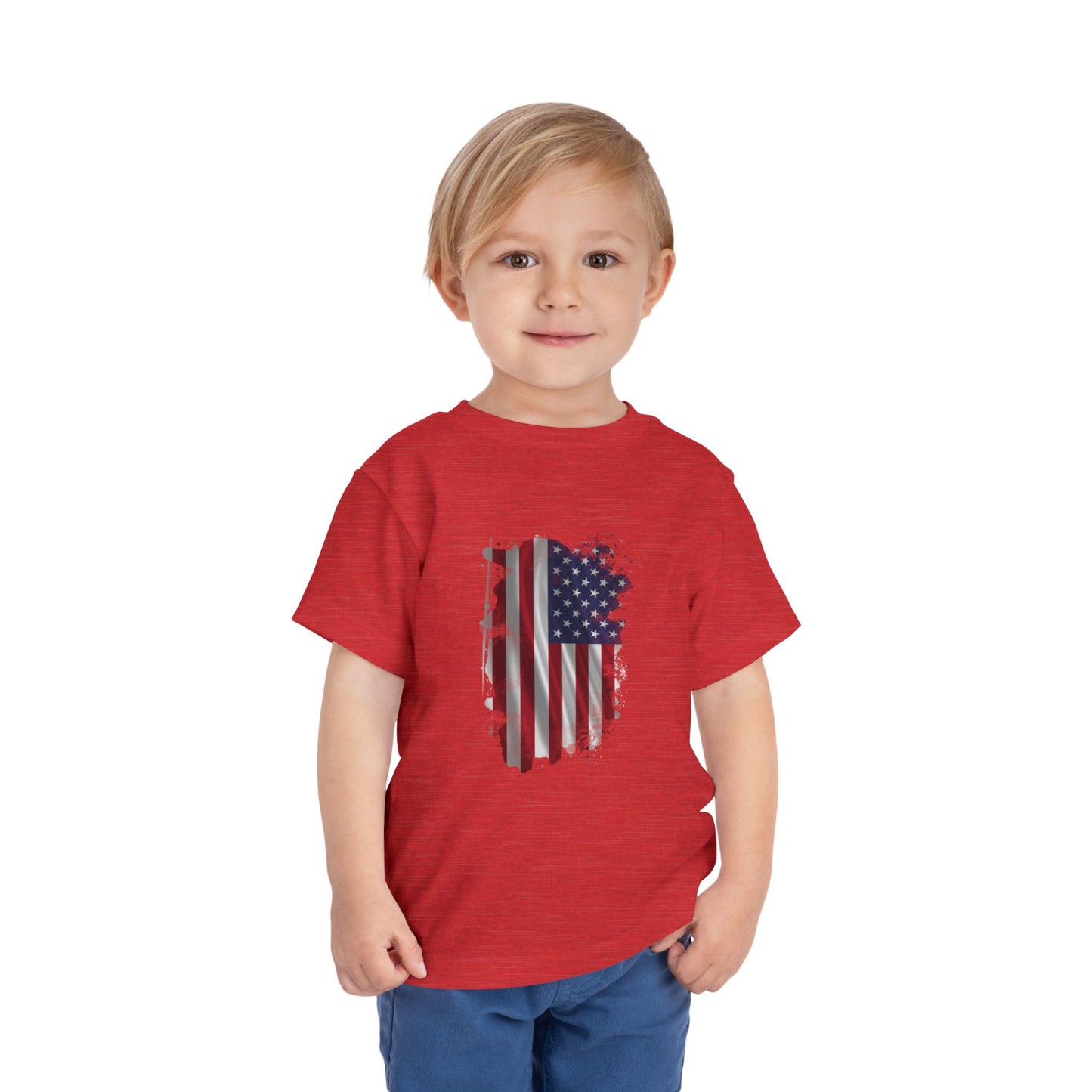 American 250th Anniversary Toddler Short Sleeve Tee (Distressed Flag)