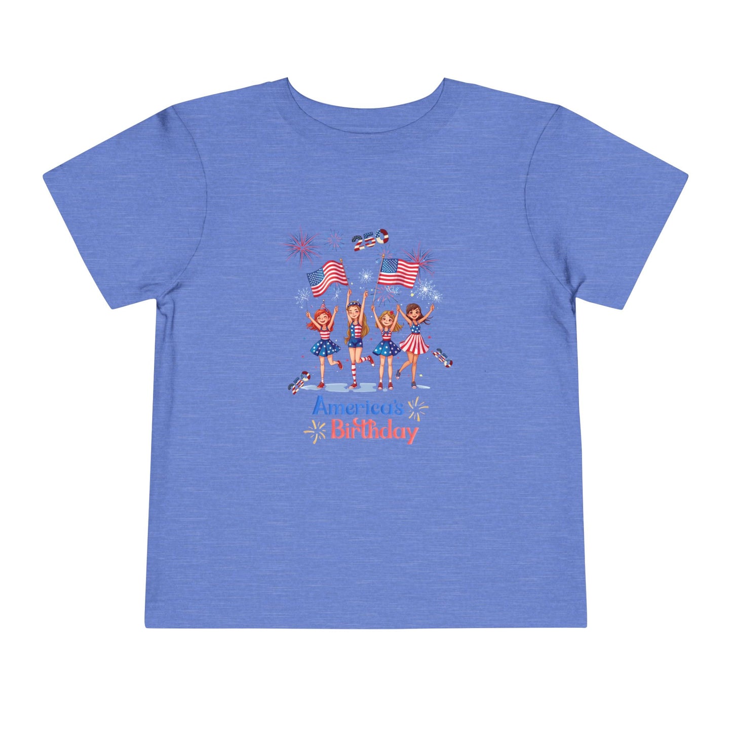 American 250th Anniversary Toddler Short Sleeve Tee ( Cheerleading)