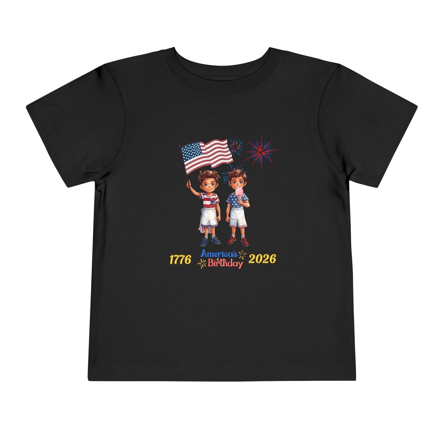 American 250th Anniversary Toddler Short Sleeve Tee ( Two Boys )