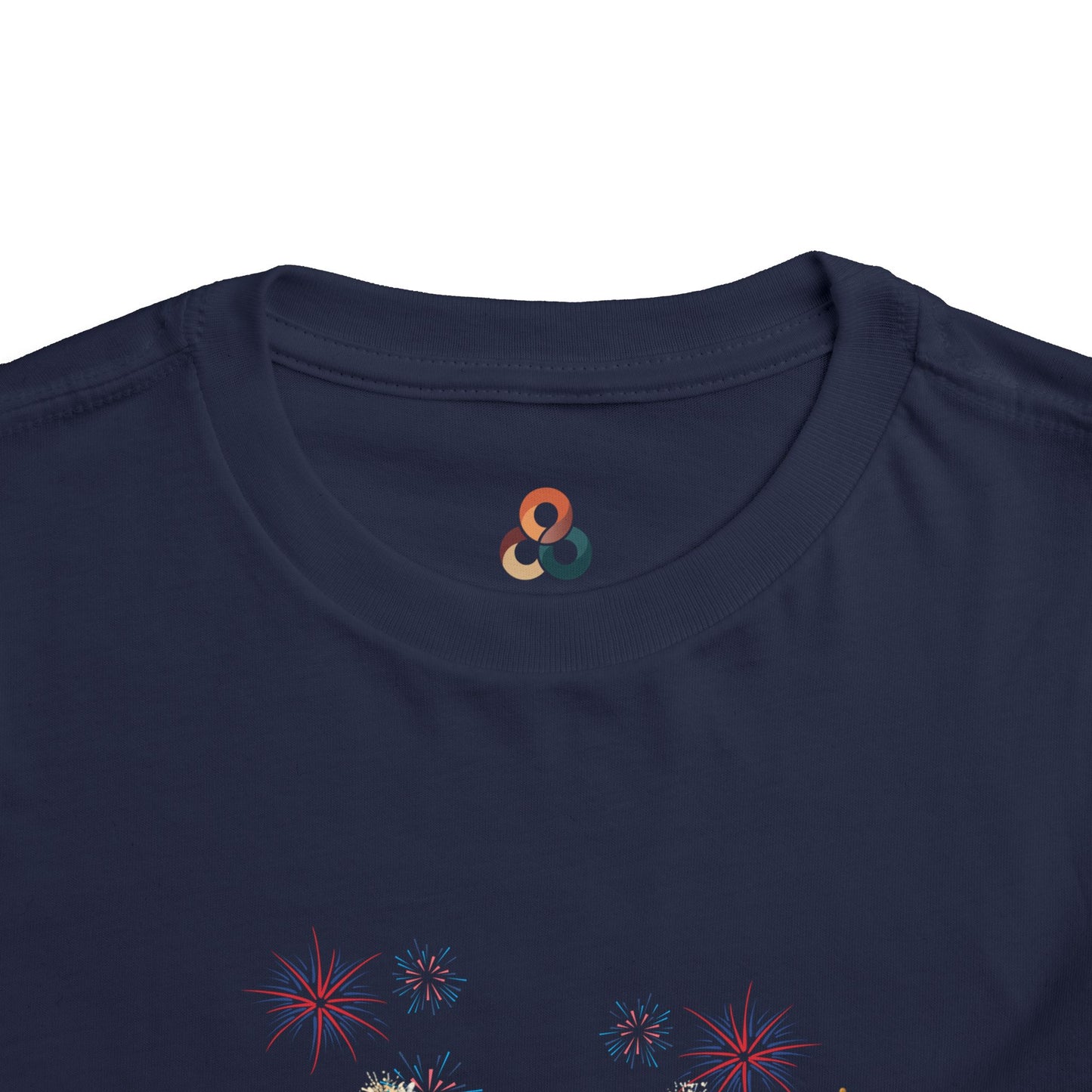 American 250th Anniversary Toddler Short Sleeve Tee (Flags and Fireworks)