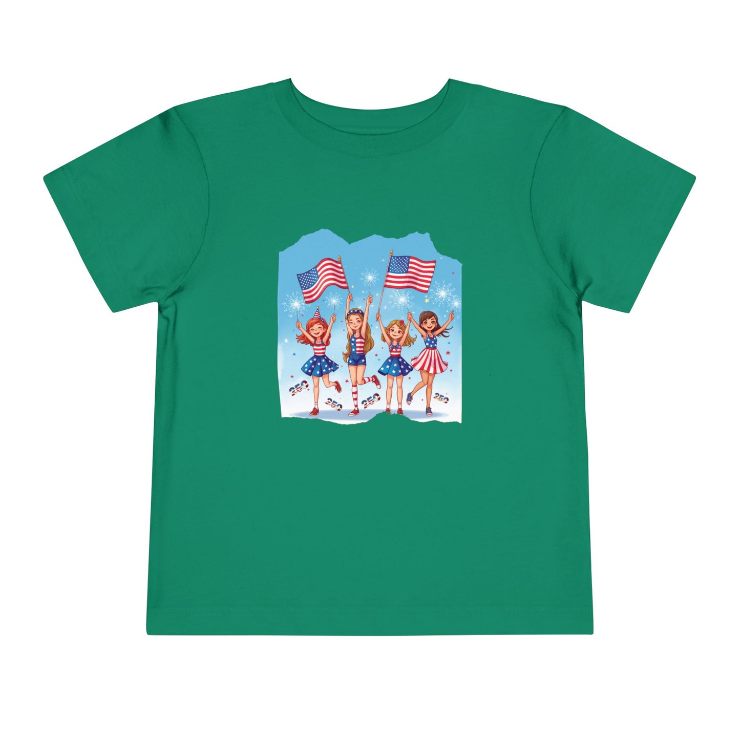 American 250th Anniversary Toddler Short Sleeve Tee ( Cheerleaders)