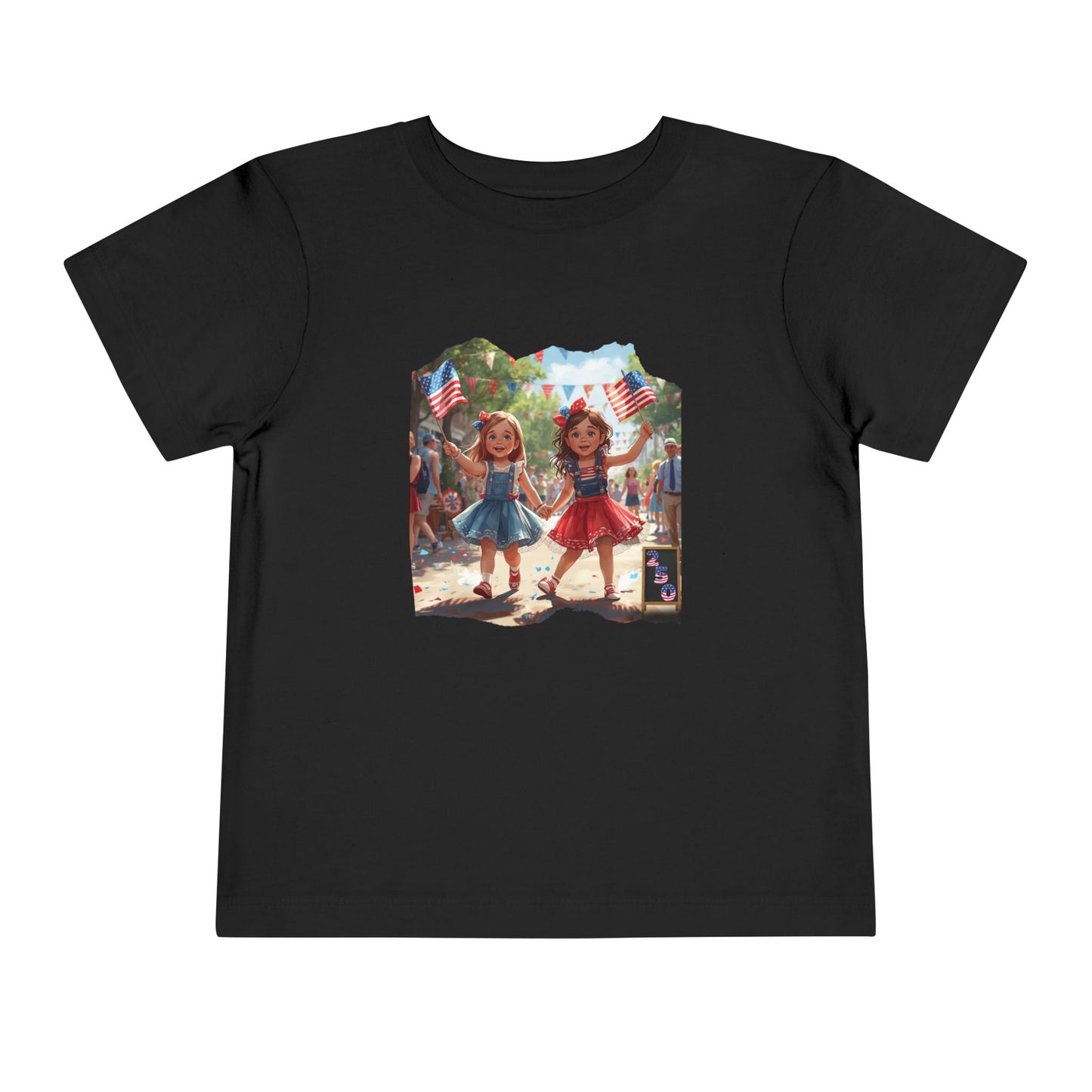 American 250th Anniversary Toddler Short Sleeve Tee (Girls Parading)