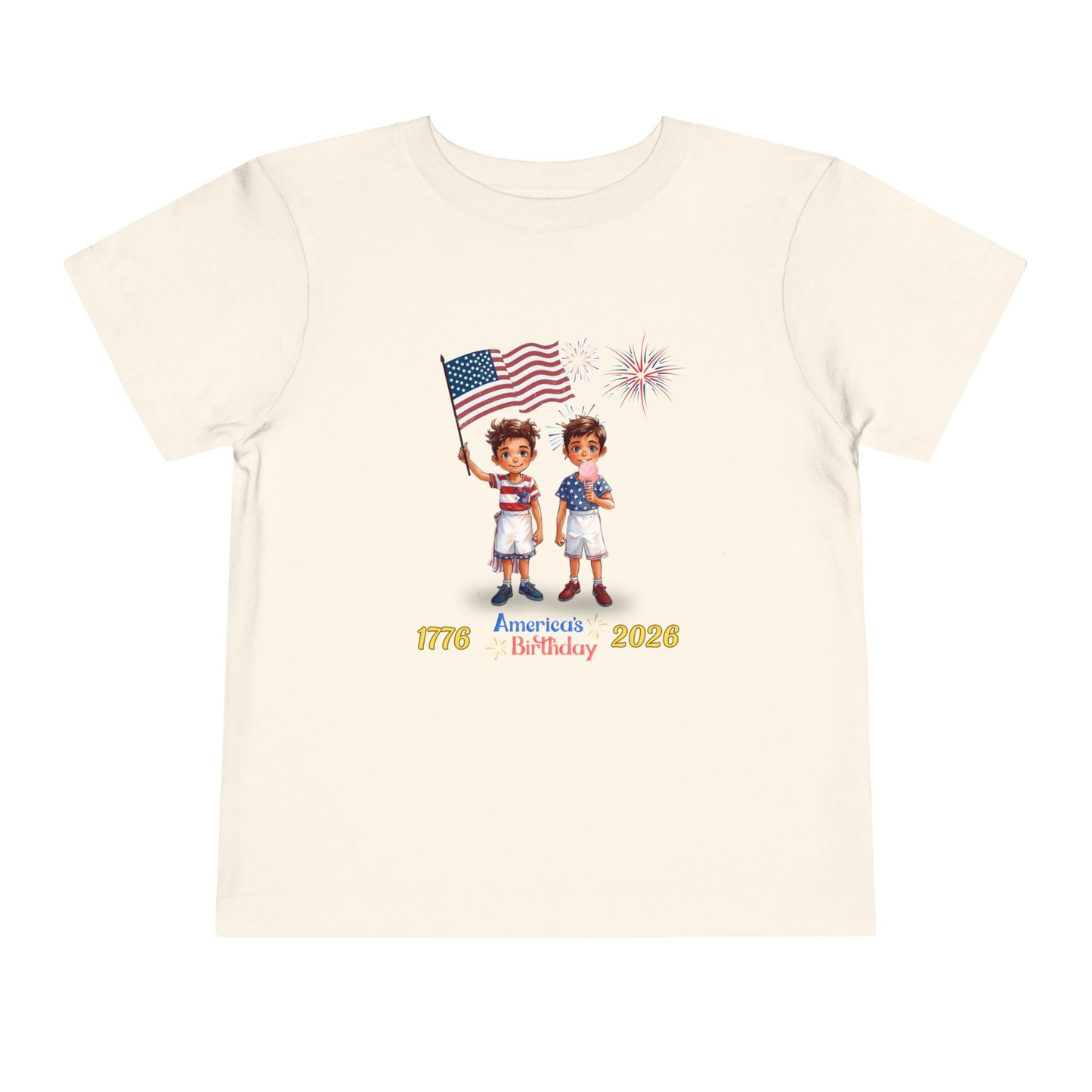American 250th Anniversary Toddler Short Sleeve Tee ( Two Boys )