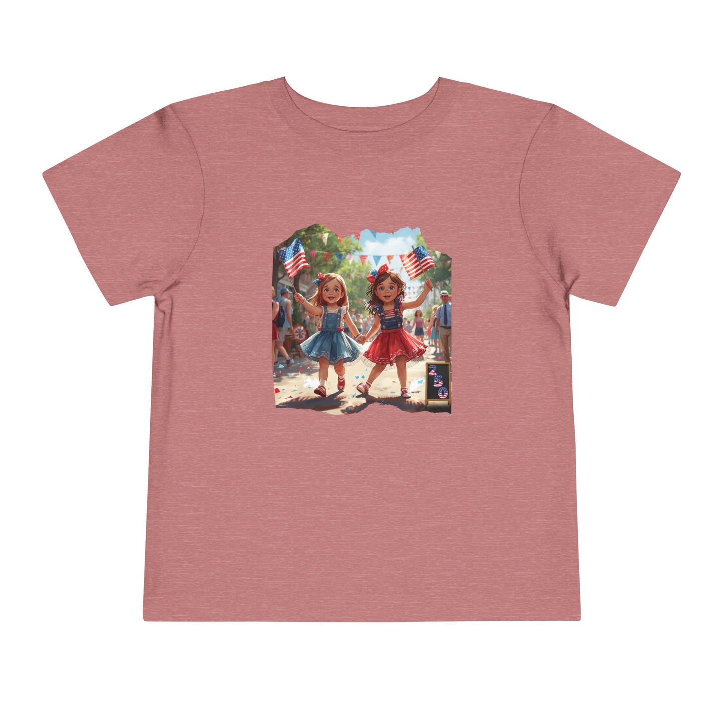 American 250th Anniversary Toddler Short Sleeve Tee (Girls Parading)