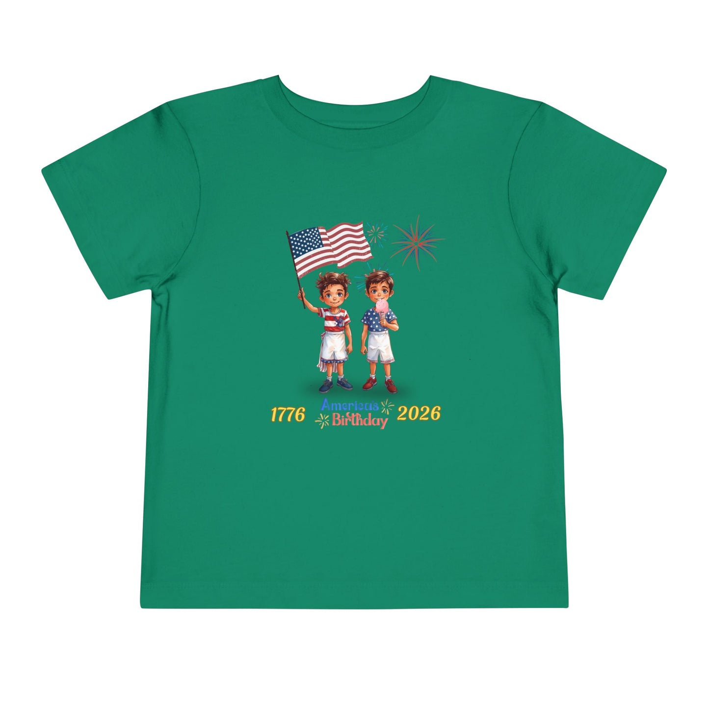 American 250th Anniversary Toddler Short Sleeve Tee ( Two Boys )
