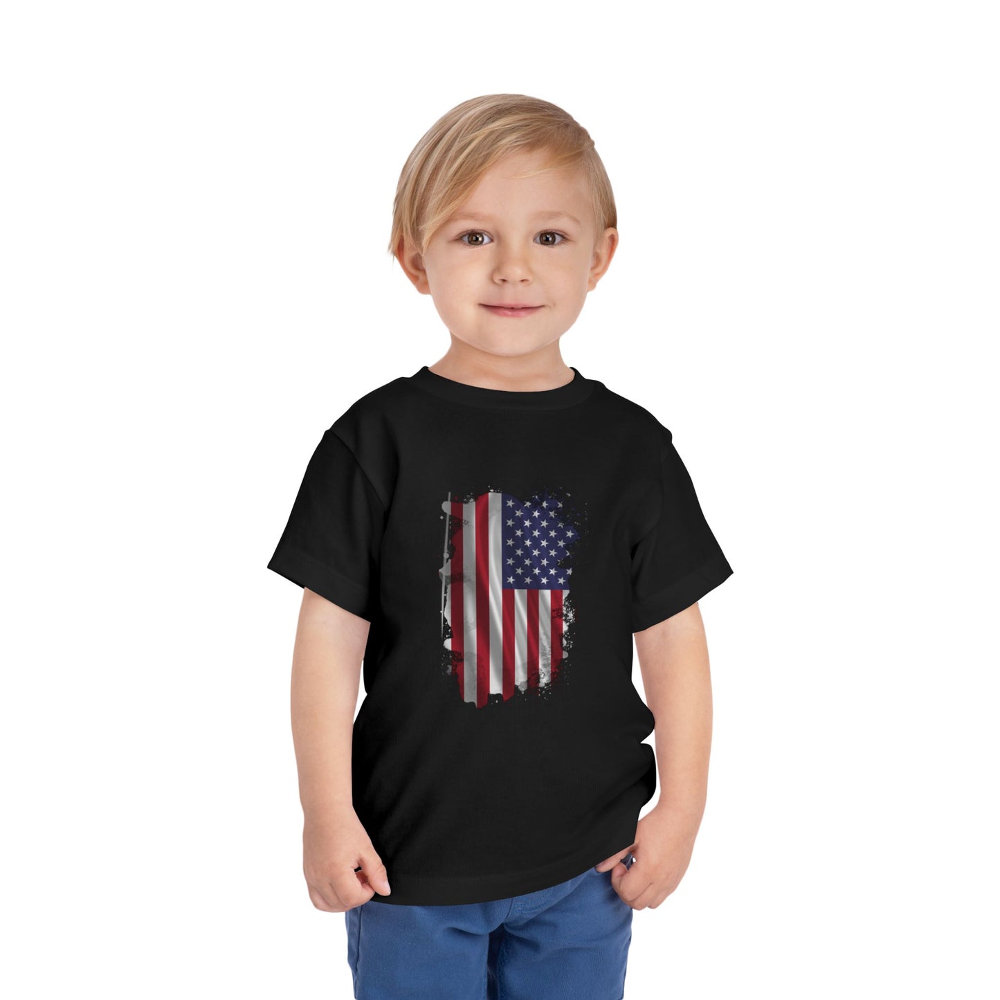 American 250th Anniversary Toddler Short Sleeve Tee (Distressed Flag)