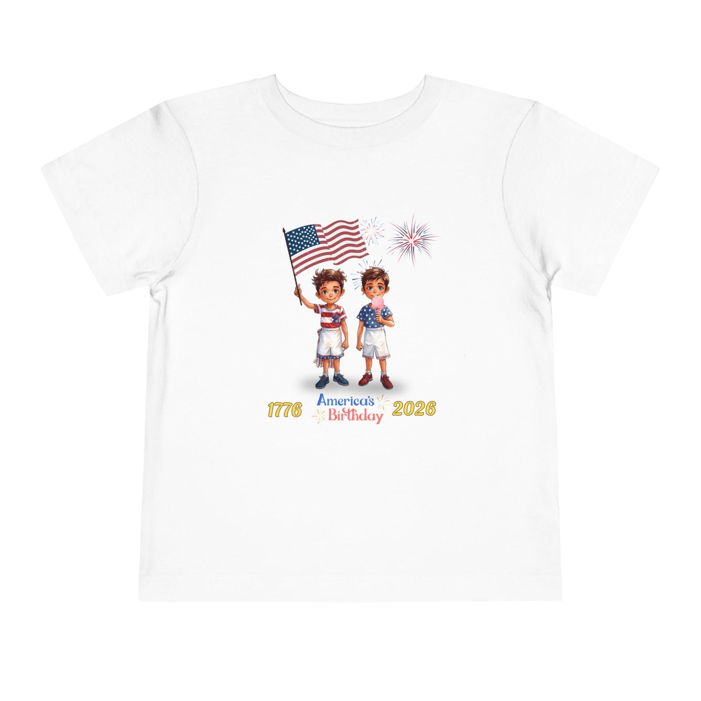 American 250th Anniversary Toddler Short Sleeve Tee ( Two Boys )