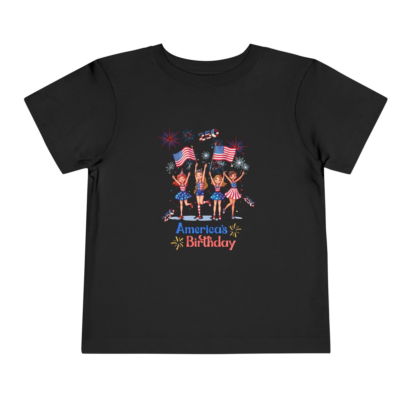 American 250th Anniversary Toddler Short Sleeve Tee ( Cheerleading)