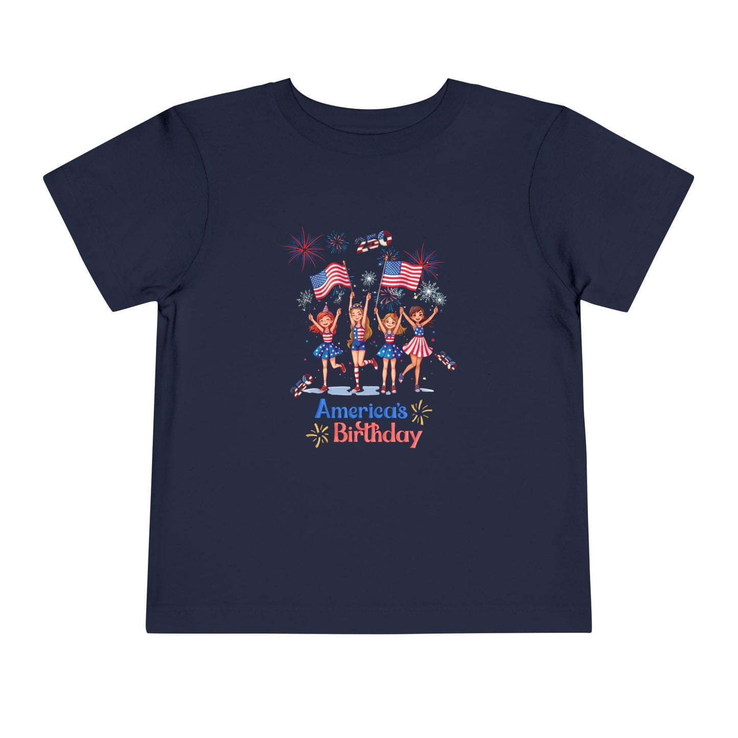 American 250th Anniversary Toddler Short Sleeve Tee ( Cheerleading)