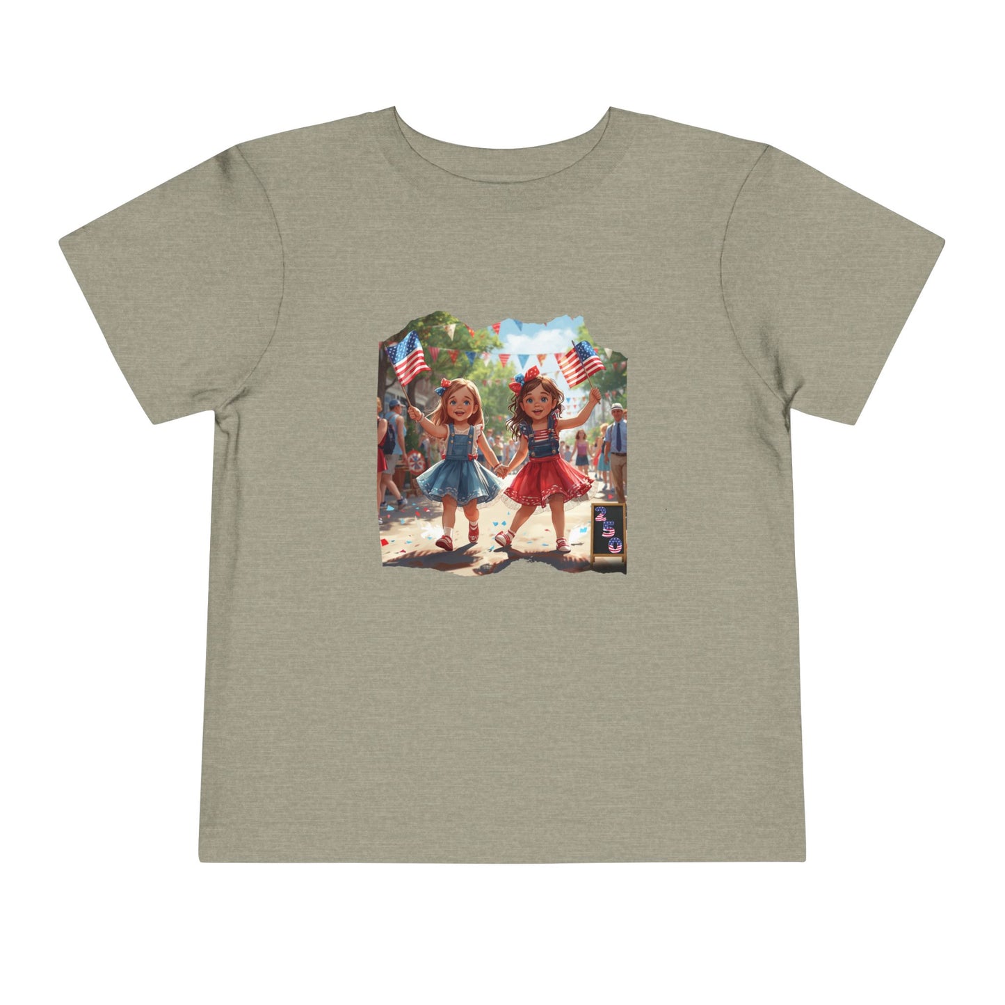 American 250th Anniversary Toddler Short Sleeve Tee (Girls Parading)