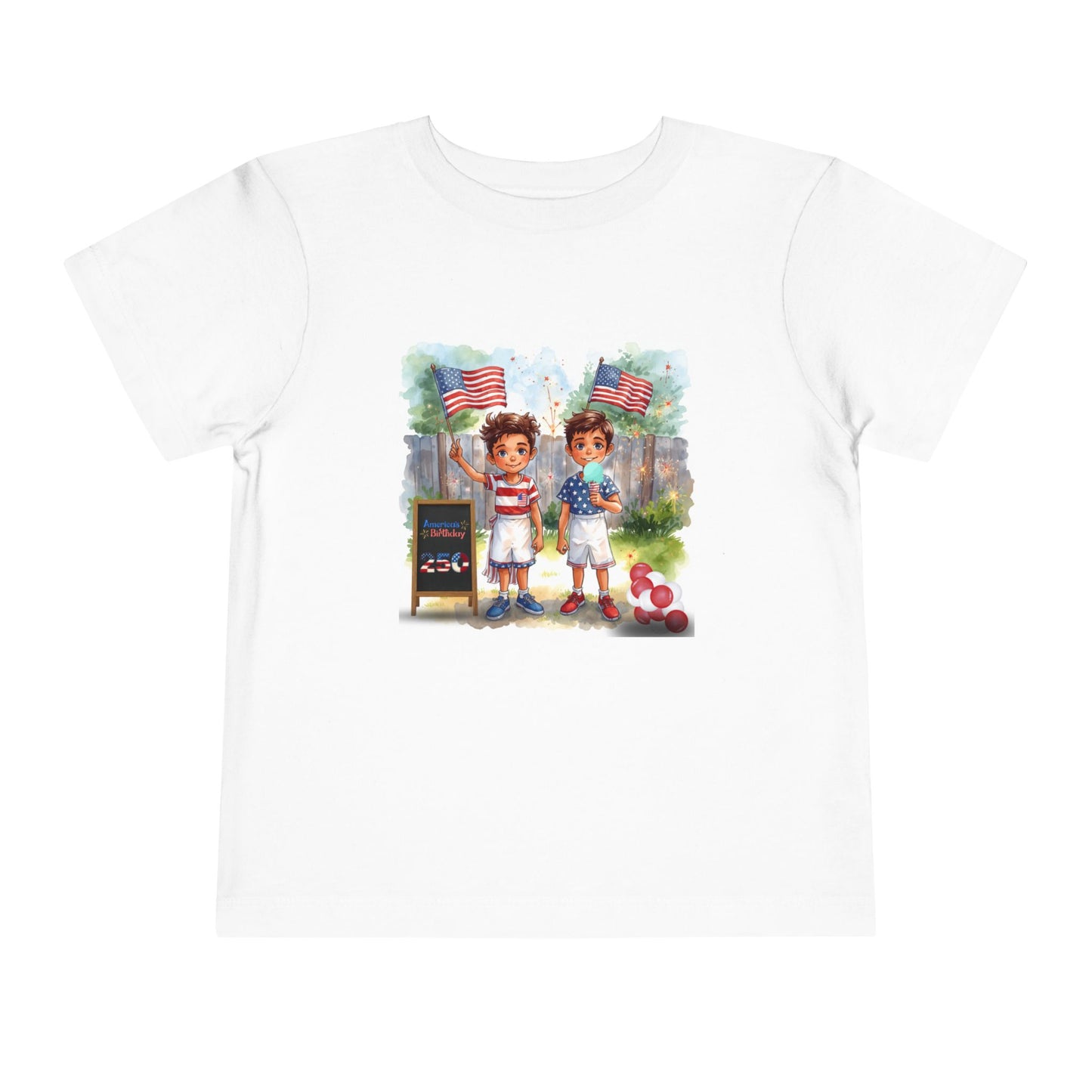 American 250th Anniversary Toddler Short Sleeve Tee (Backyard Boys)