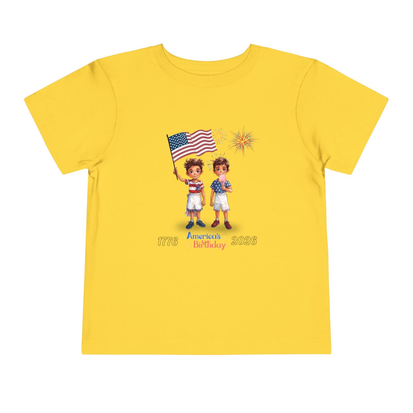 American 250th Anniversary Toddler Short Sleeve Tee ( Two Boys )