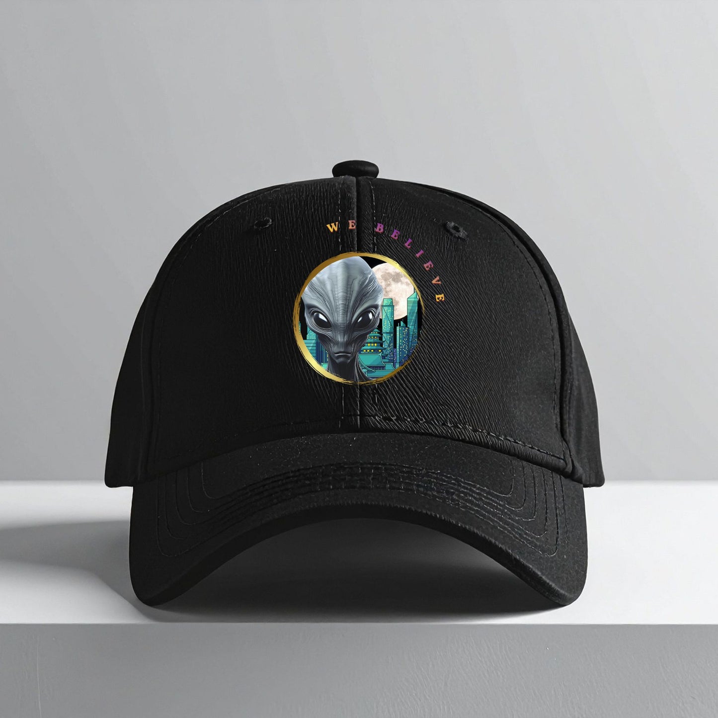 Out of this World. We Believe in Aliens Baseball Cap Collection. ( Turquoise Alien)